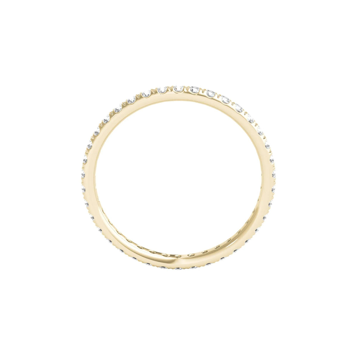1/2 CT. Tw. Lab Grown Diamond Comfort Fit Eternity Band Ring 14K Yellow Gold Round Brilliant Cut Size 7.5 2mm