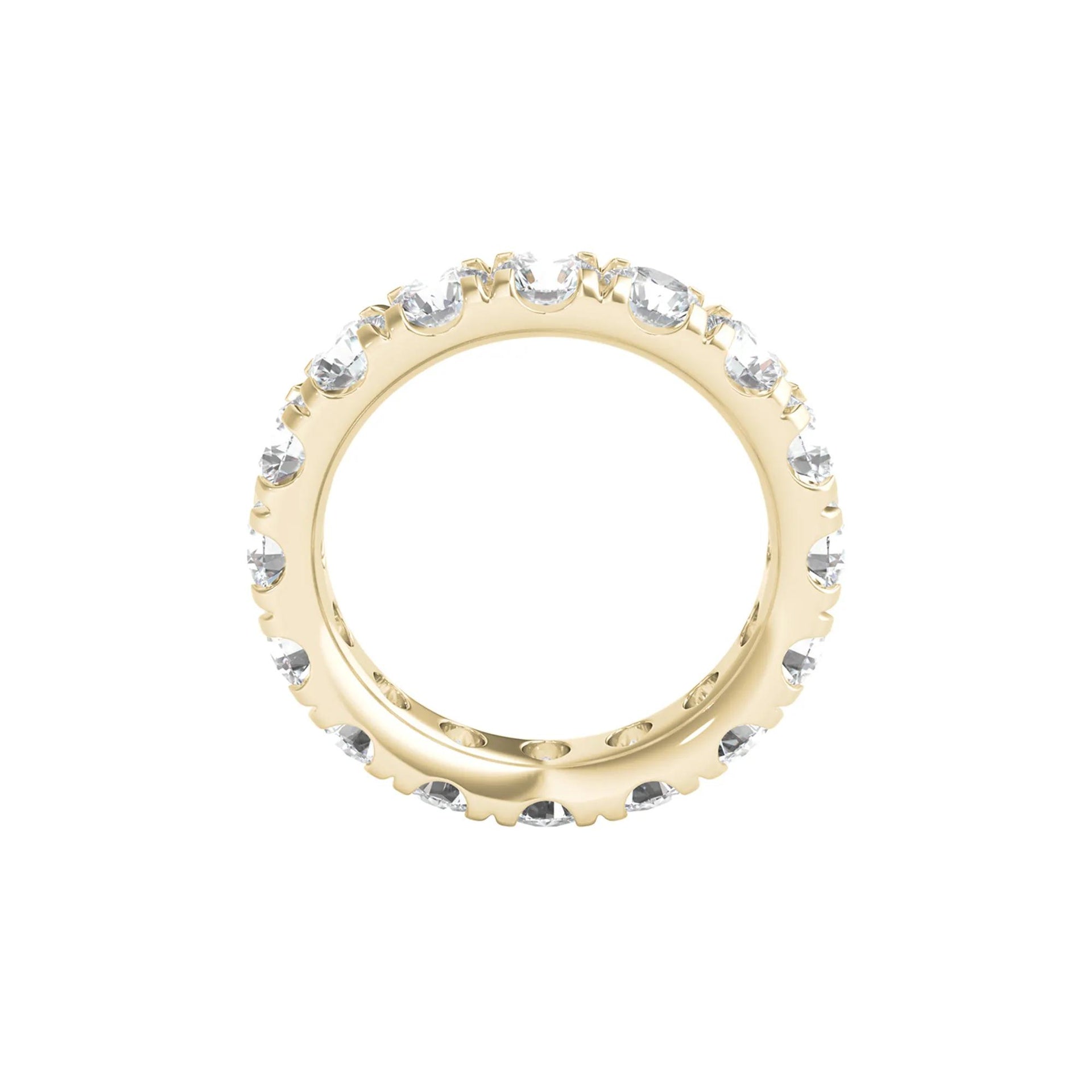 5 CT. Tw. Lab Grown Diamond Comfort Fit Eternity Band Ring 14K Yellow Gold Round Brilliant Cut Size 5 2mm