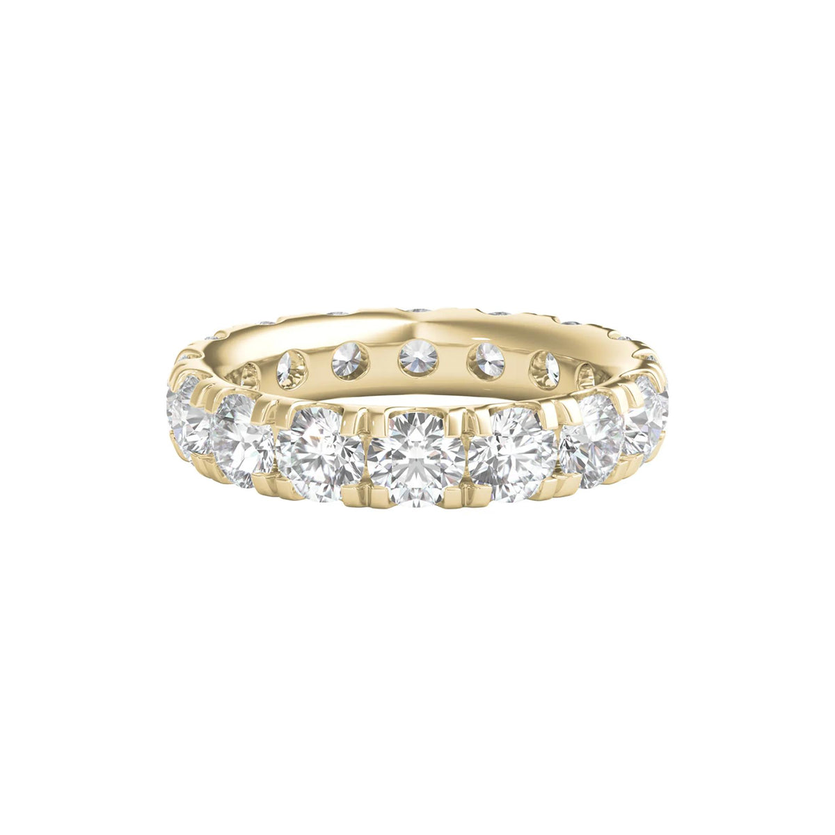 5 CT. Tw. Lab Grown Diamond Comfort Fit Eternity Band Ring 14K Yellow Gold Round Brilliant Cut Size 5 2mm