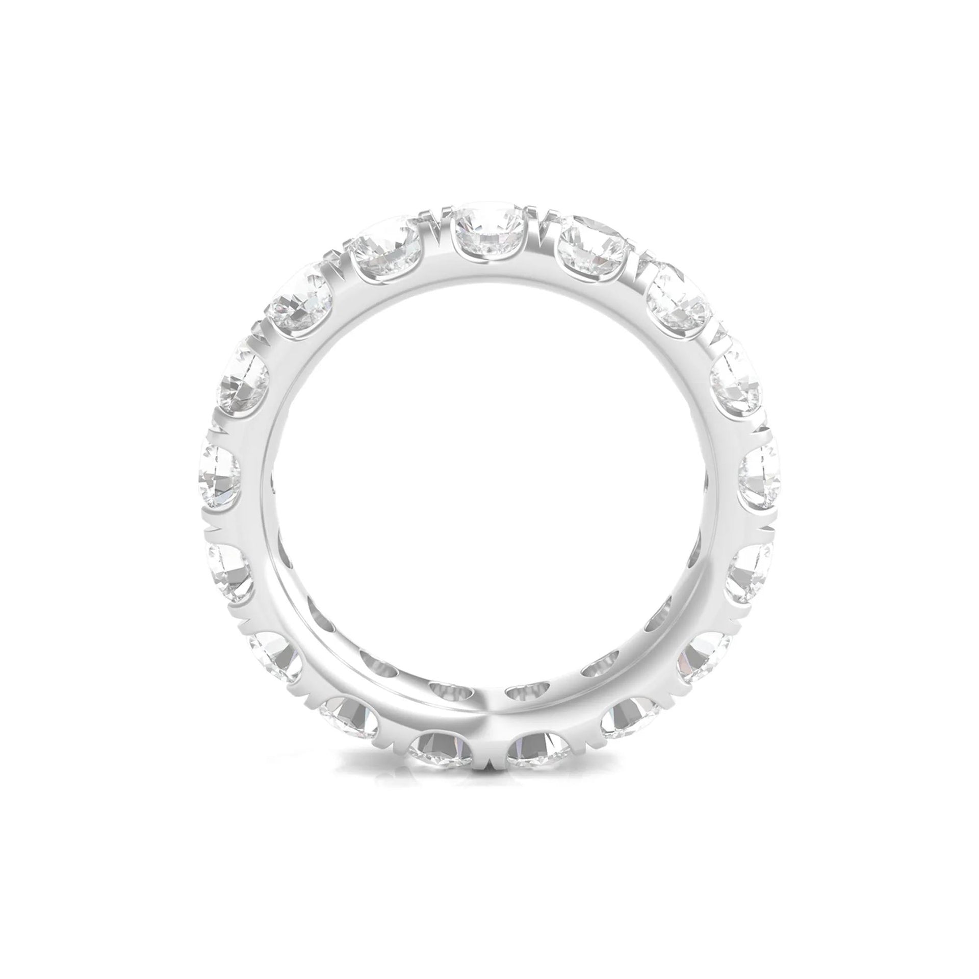 4 CT. Tw. Lab Grown Round Diamond Eternity Band Ring 14K White Gold Round Brilliant Cut Size 5.5 2mm