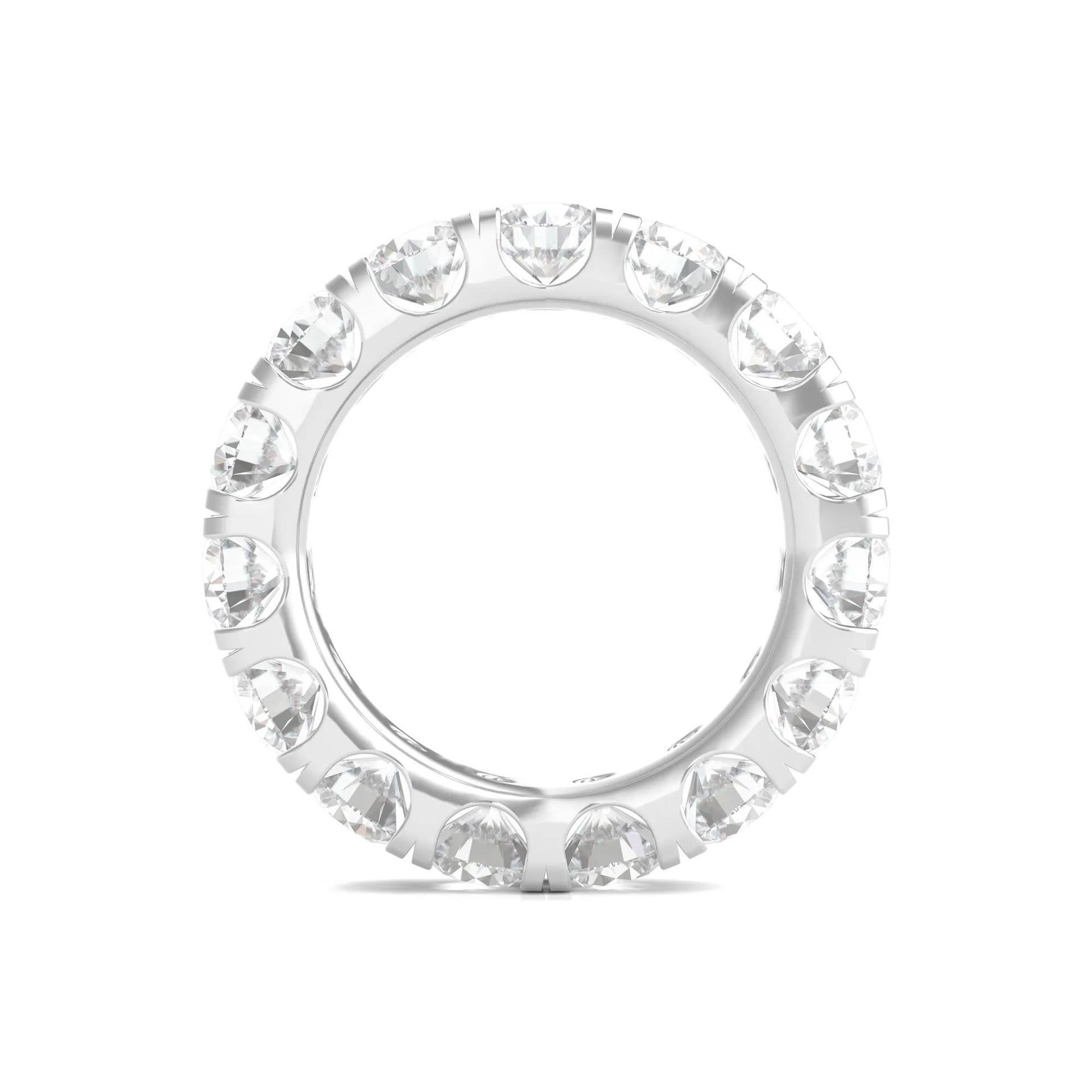 6 CT. Tw. Lab Grown Diamond Comfort Fit Eternity Band Ring 14K White Gold Round Brilliant Cut Size 9 2mm