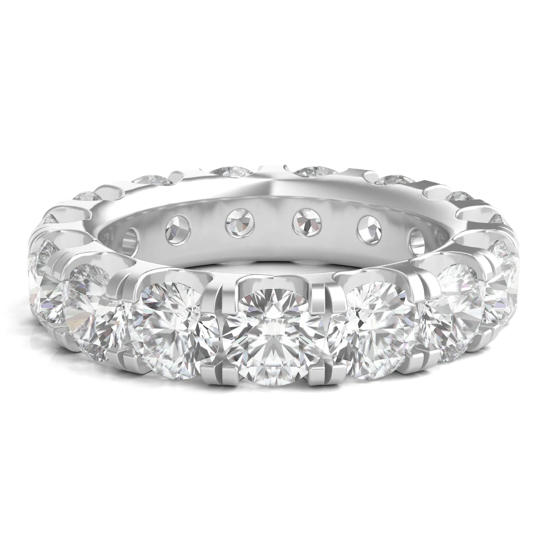 6 CT. Tw. Lab Grown Diamond Comfort Fit Eternity Band Ring 14K White Gold Round Brilliant Cut Size 9 2mm