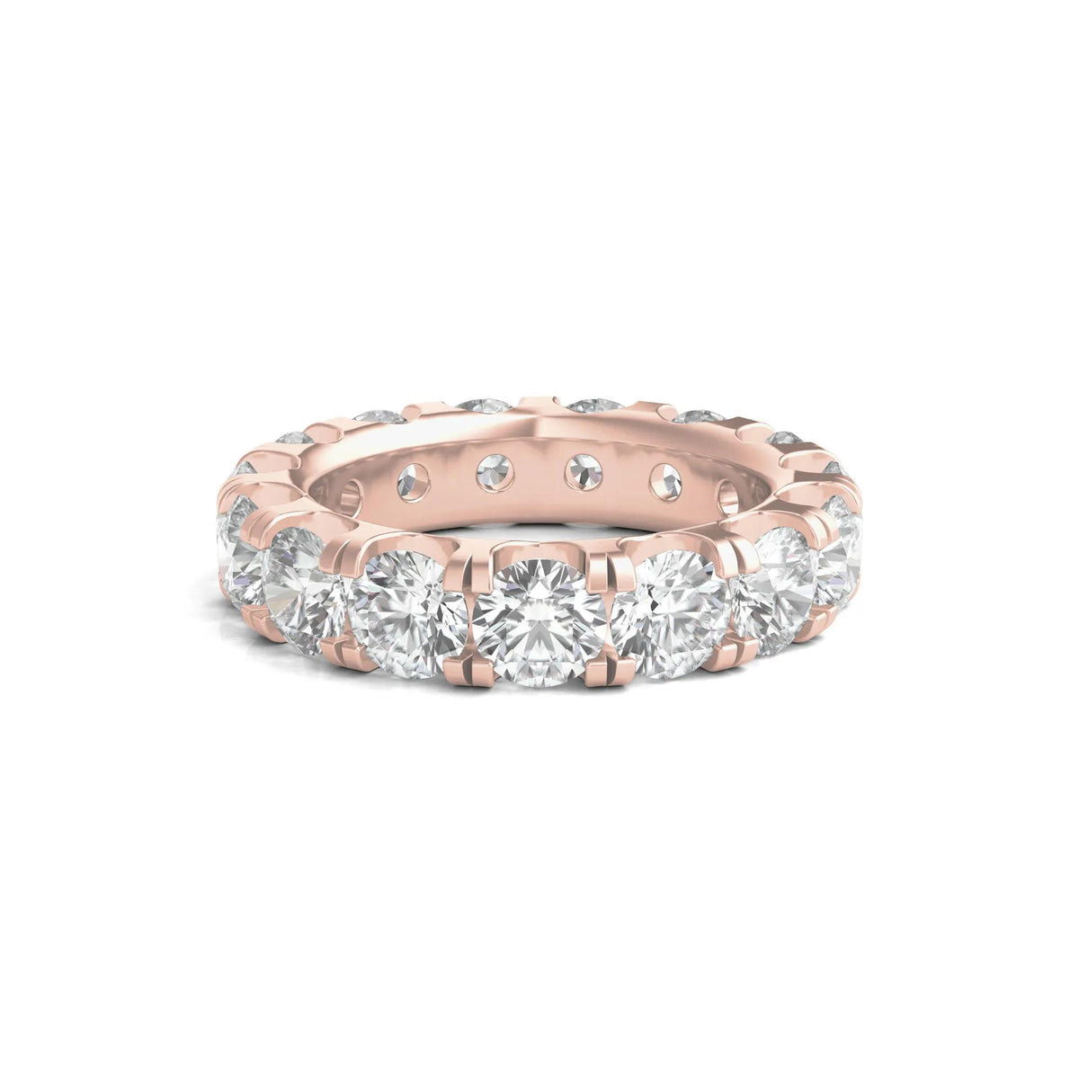 6 CT. Tw. Lab Grown Round Diamond Eternity Band Ring 14K Rose Gold Round Brilliant Cut Size 7 2mm
