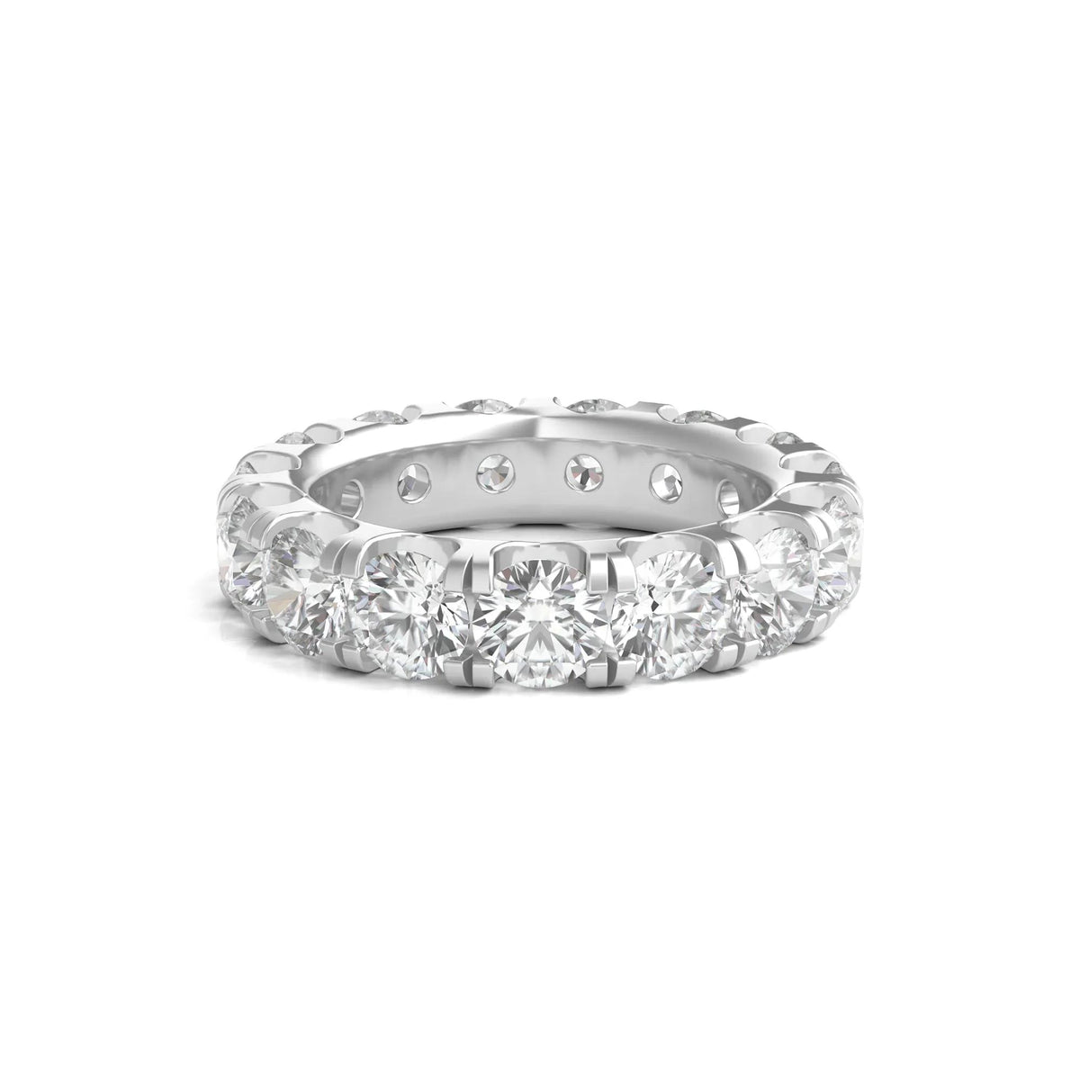 6 CT. Tw. Lab Grown Round Diamond Eternity Band Ring Platinum Round Brilliant Cut White Size 7.5 2mm
