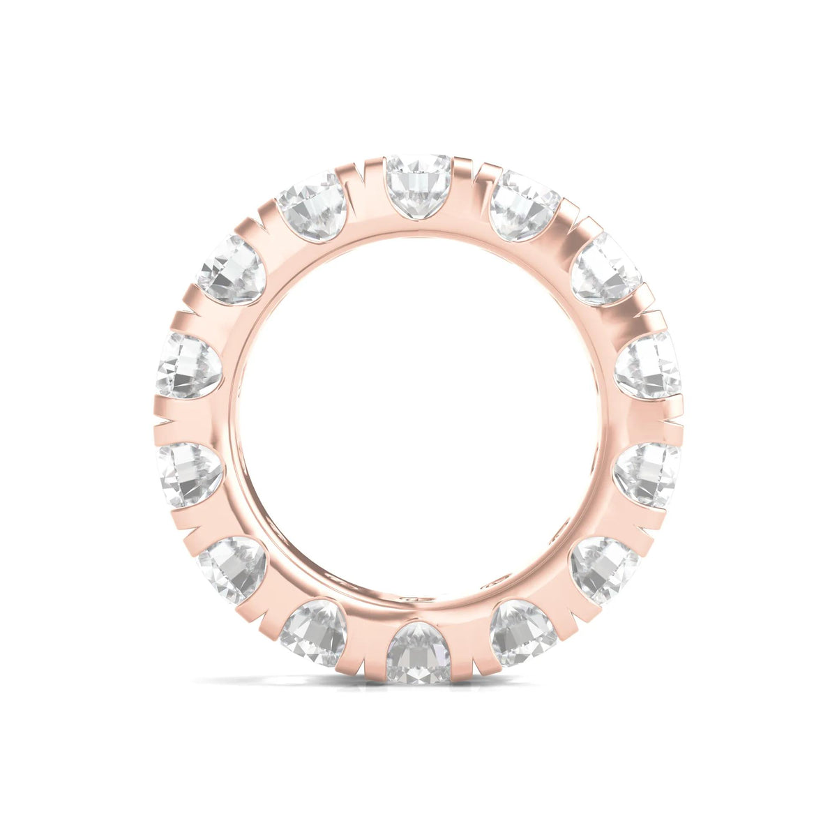 7 CT. Tw. Lab Grown Round Diamond Eternity Band Ring 14K Rose Gold Round Brilliant Cut Size 8 2mm