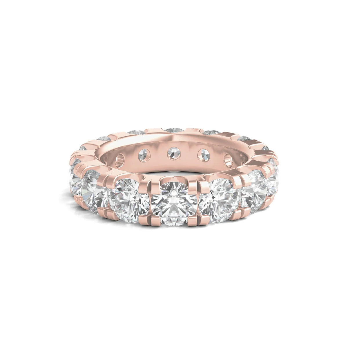7 CT. Tw. Lab Grown Round Diamond Eternity Band Ring 14K Rose Gold Round Brilliant Cut Size 8 2mm