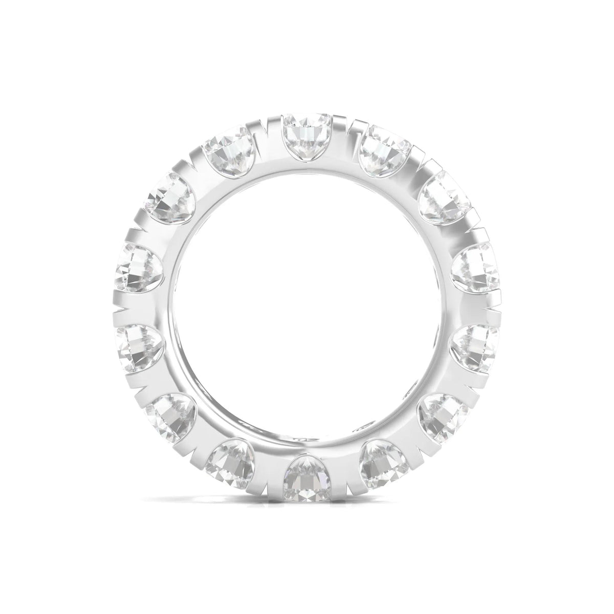 7 CT. Tw. Lab Grown Round Diamond Eternity Band Ring 14K White Gold Round Brilliant Cut Size 4 2mm
