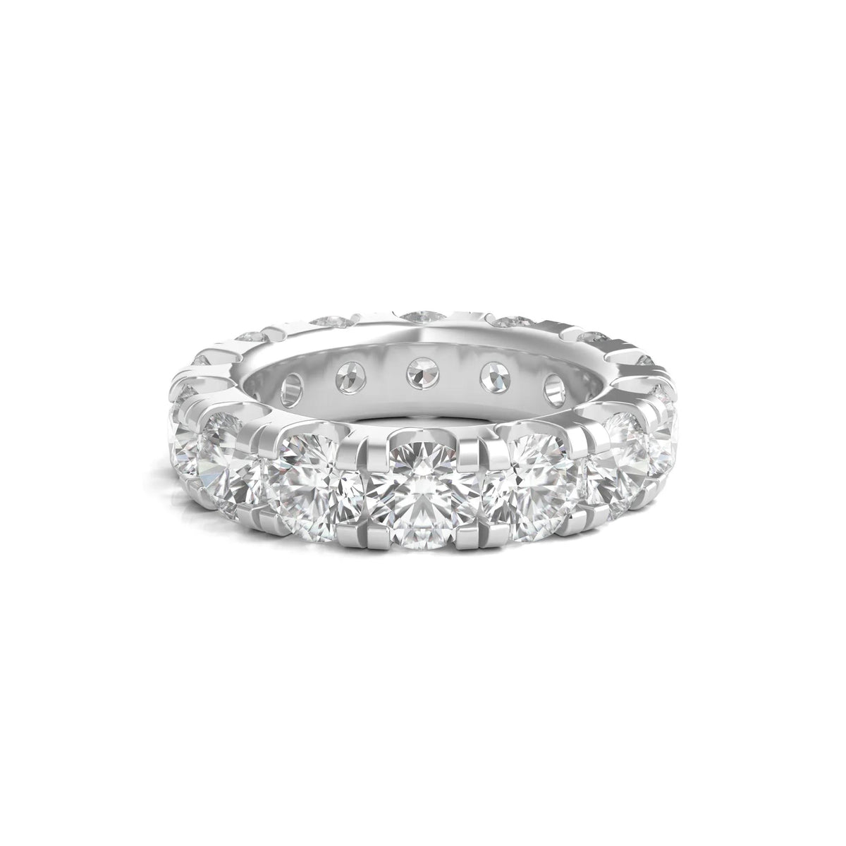 7 CT. Tw. Lab Grown Round Diamond Eternity Band Ring 14K White Gold Round Brilliant Cut Size 4 2mm