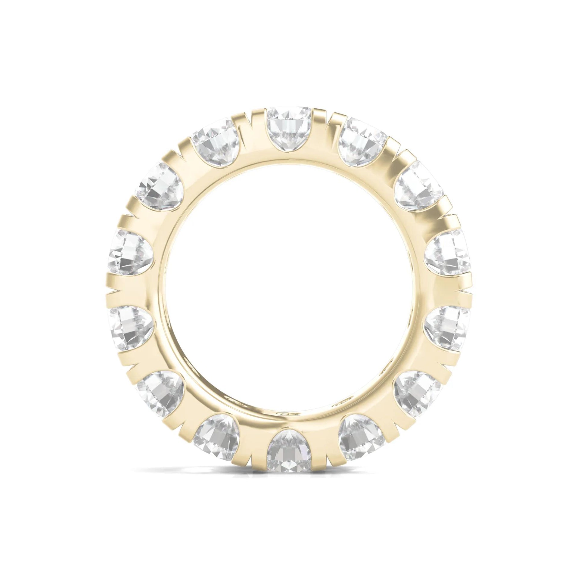 7 CT. Tw. Lab Grown Round Diamond Eternity Band Ring 14K Yellow Gold Round Brilliant Cut Size 5 2mm
