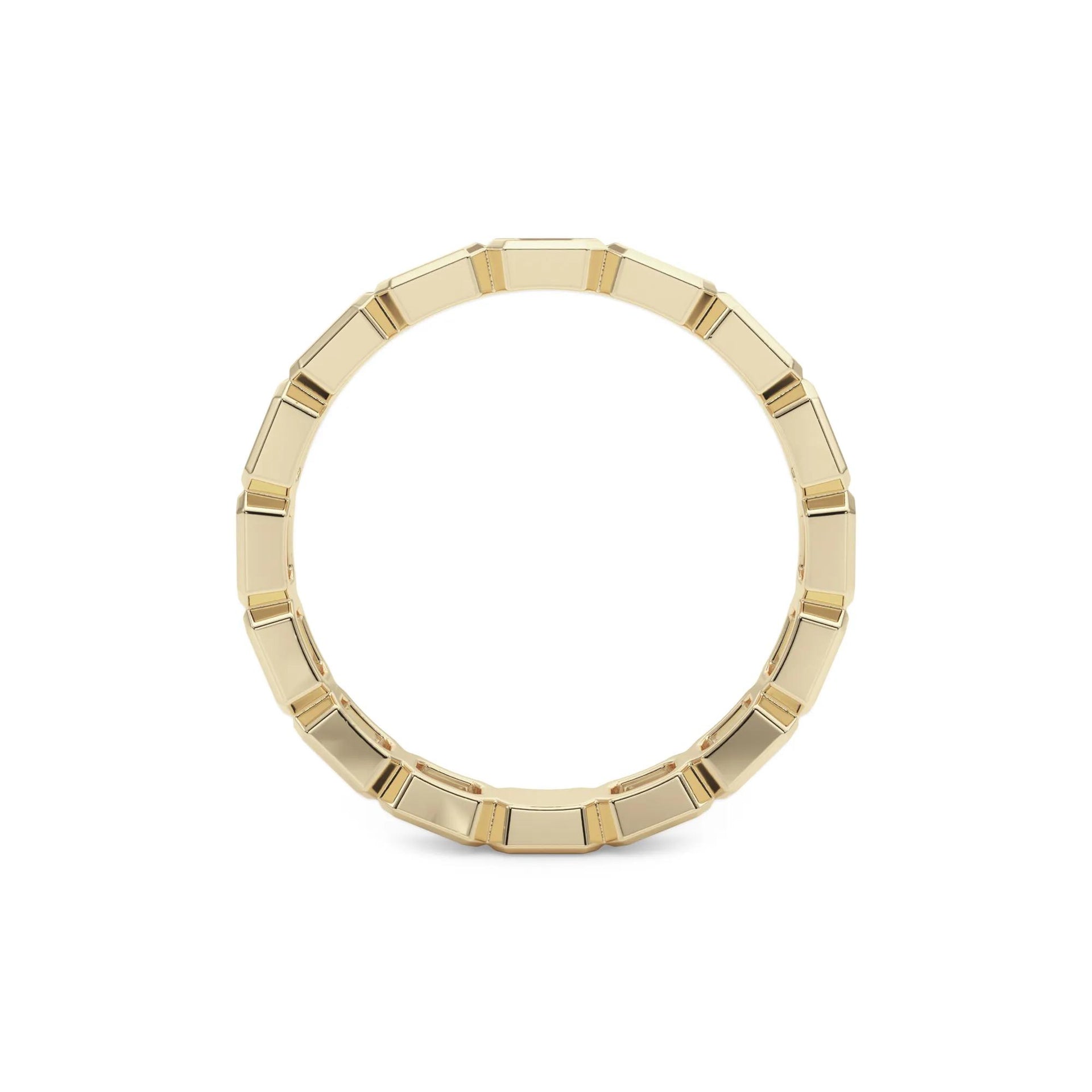 Lab Grown Diamond Bezel-Set Emerald-Cut True Eternity Band Ring 14K Yellow Gold Size 4 3mm