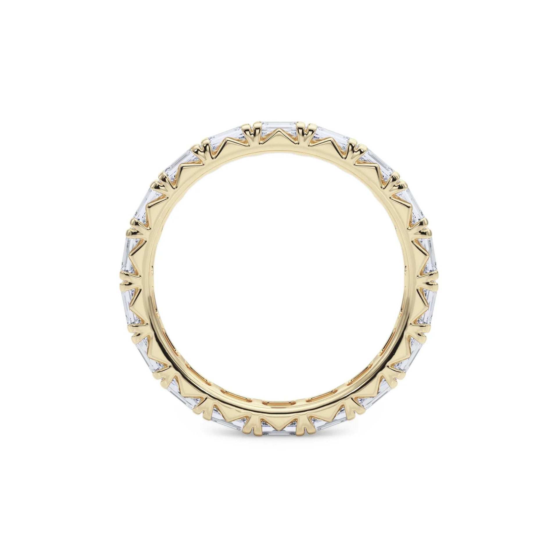2 1/7 CT. Tw. Lab Grown Emerald-Cut Diamond Eternity Band Ring 14K Yellow Gold Size 4.5 3mm