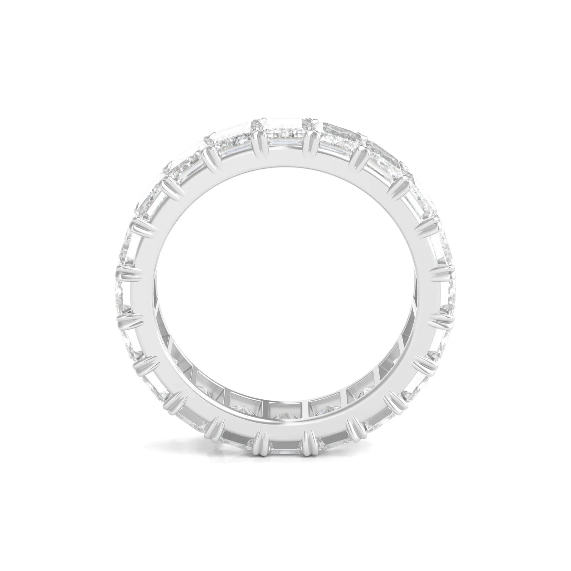 5 CT. Tw. Lab Grown Emerald-Cut Diamond Eternity Band Ring 14K White Gold Size 6 4mm
