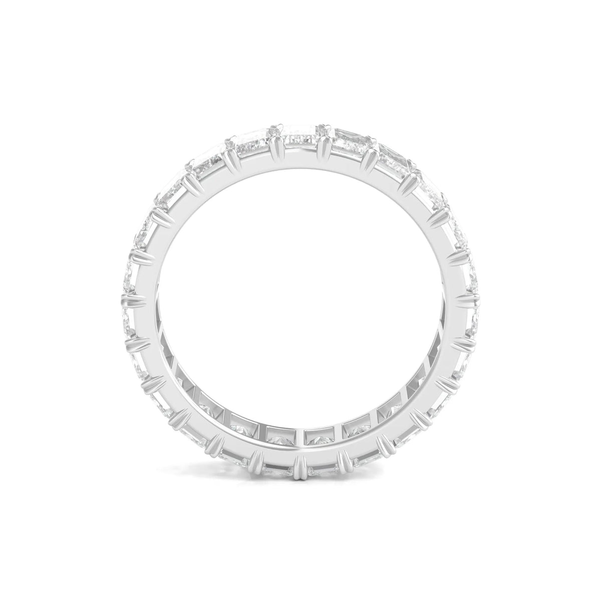 4 CT. Tw. Lab Grown Emerald-Cut Diamond Eternity Band Ring Platinum White Size 5 4mm