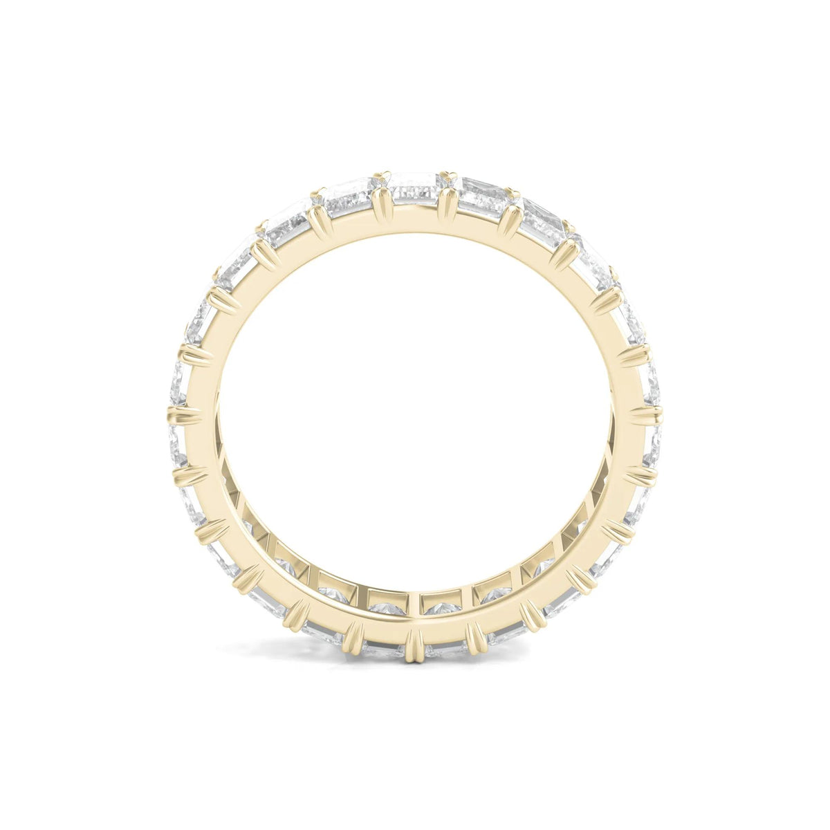 4 CT. Tw. Lab Grown Emerald-Cut Diamond Eternity Band Ring 14K Yellow Gold Size 7.5 4mm