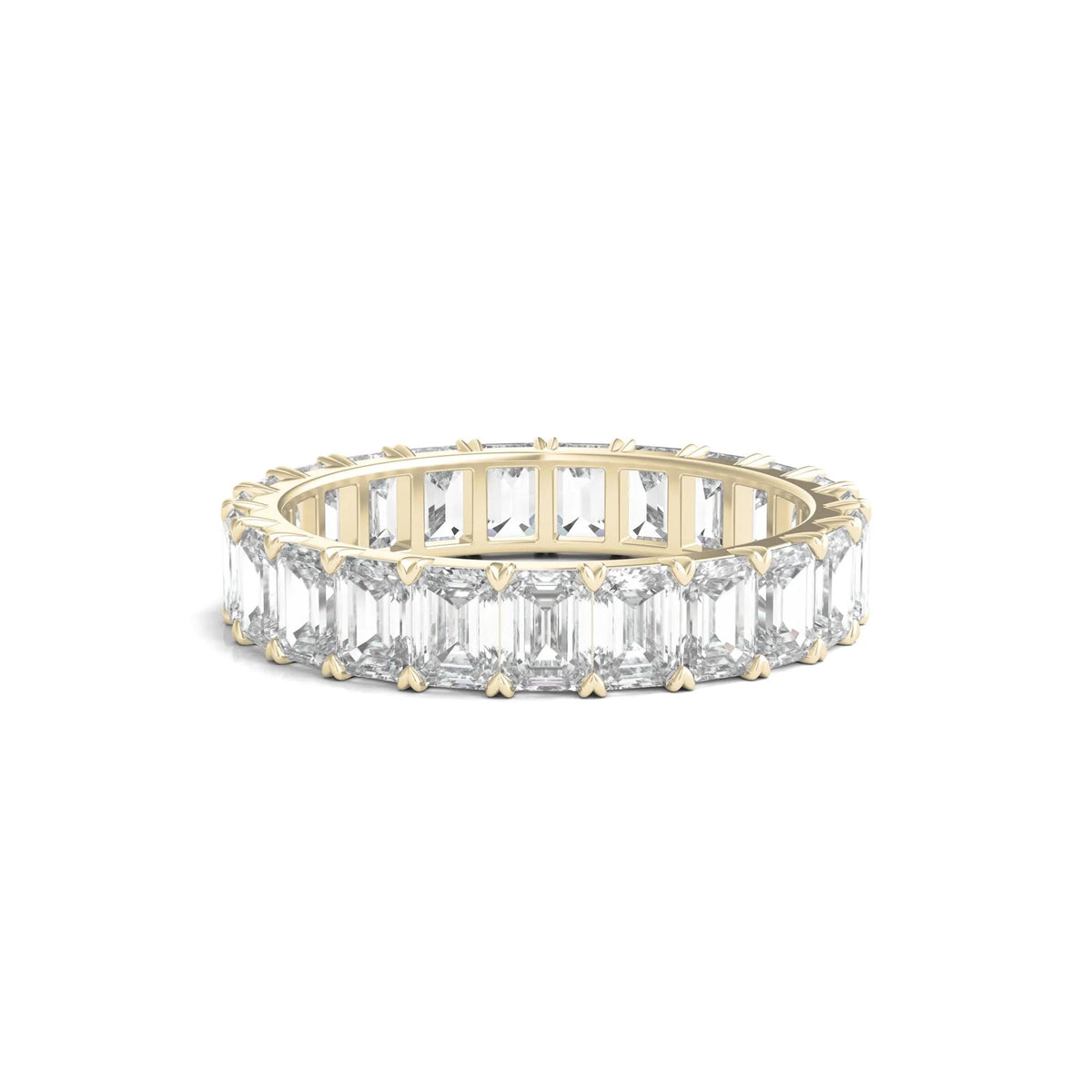 4 CT. Tw. Lab Grown Emerald-Cut Diamond Eternity Band Ring 14K Yellow Gold Size 7.5 4mm