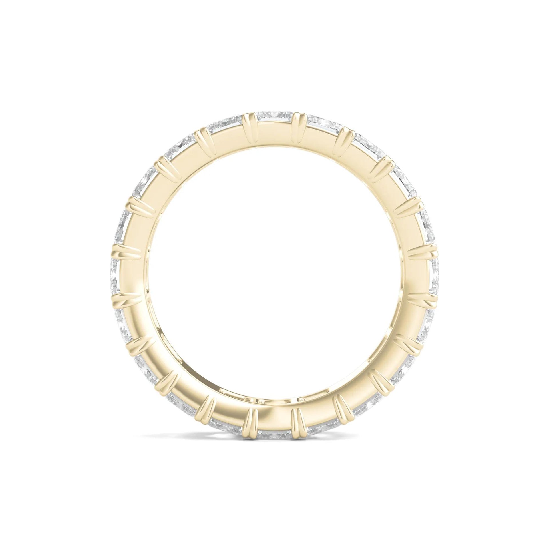 6 CT. Tw. Lab Grown Emerald-Cut Diamond Eternity Band Ring 14K Yellow Gold Size 8 3mm