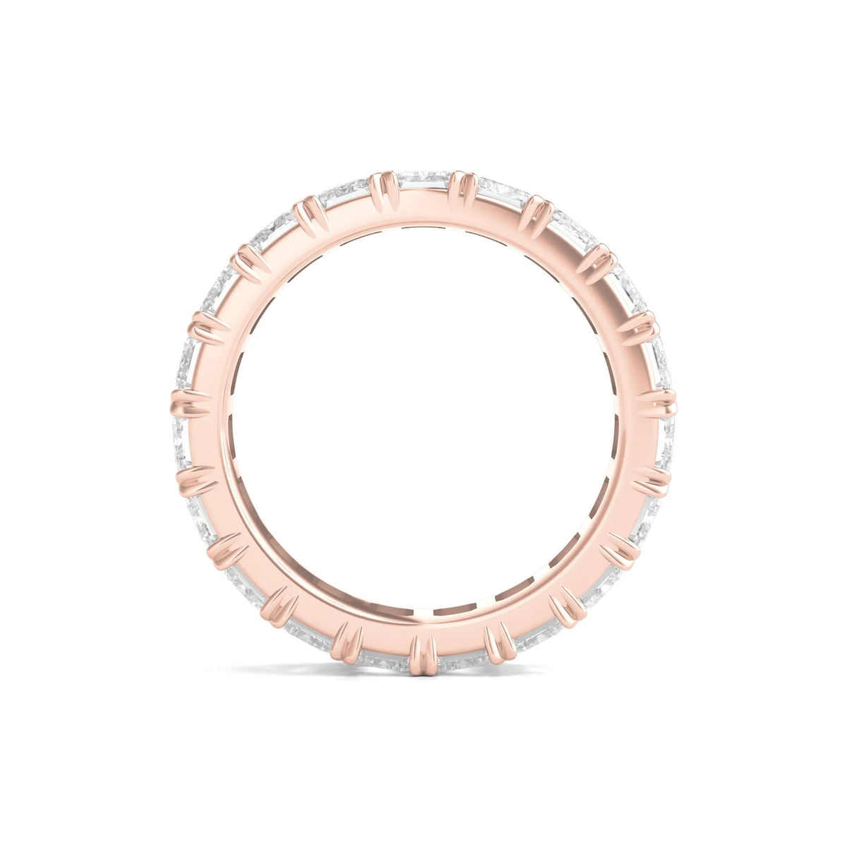 7 CT. Tw. Lab Grown Emerald-Cut Diamond Eternity Band Ring 14K Rose Gold Size 7 3mm
