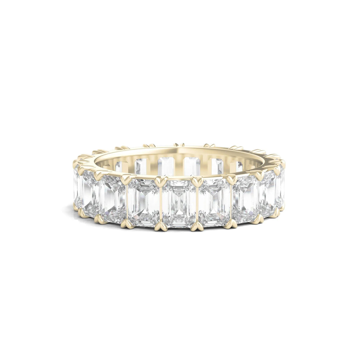 7 CT. Tw. Lab Grown Emerald-Cut Diamond Eternity Band Ring 14K Yellow Gold Size 6 3mm