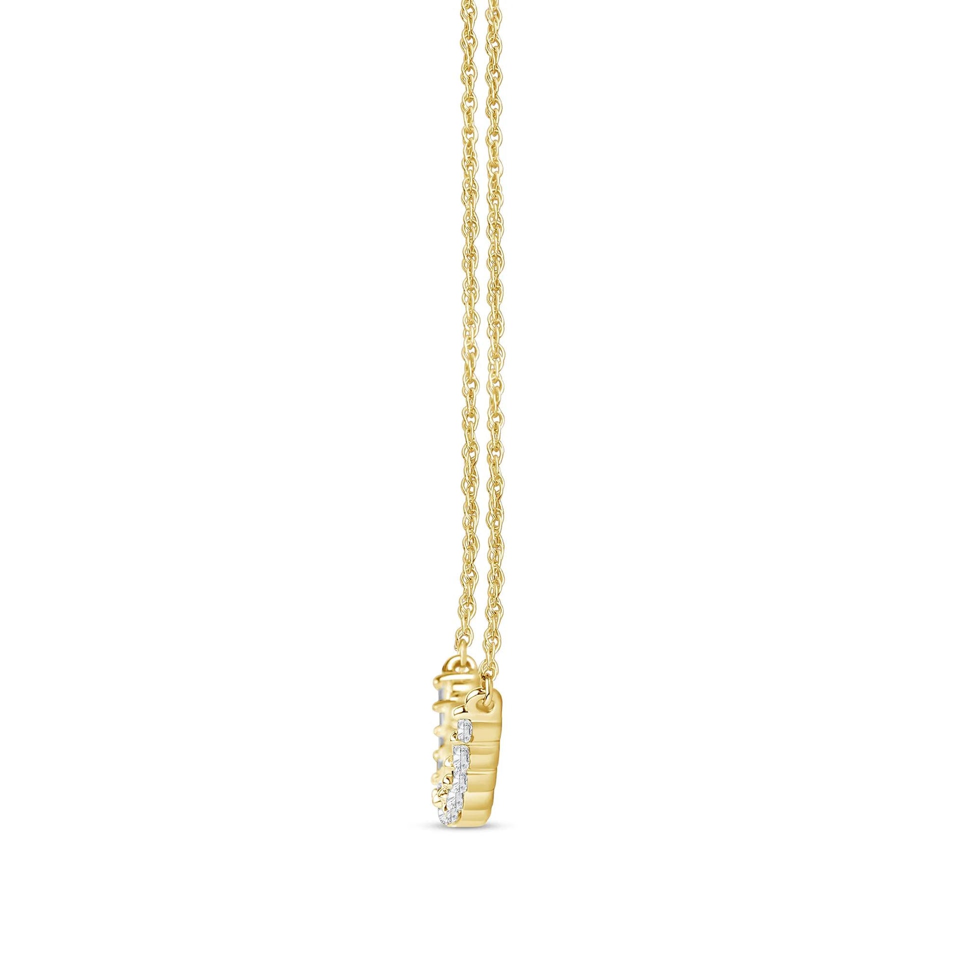1/2 CT. Tw. Lab Grown Graduated Diamond Necklace 14K Yellow Gold Size 18"