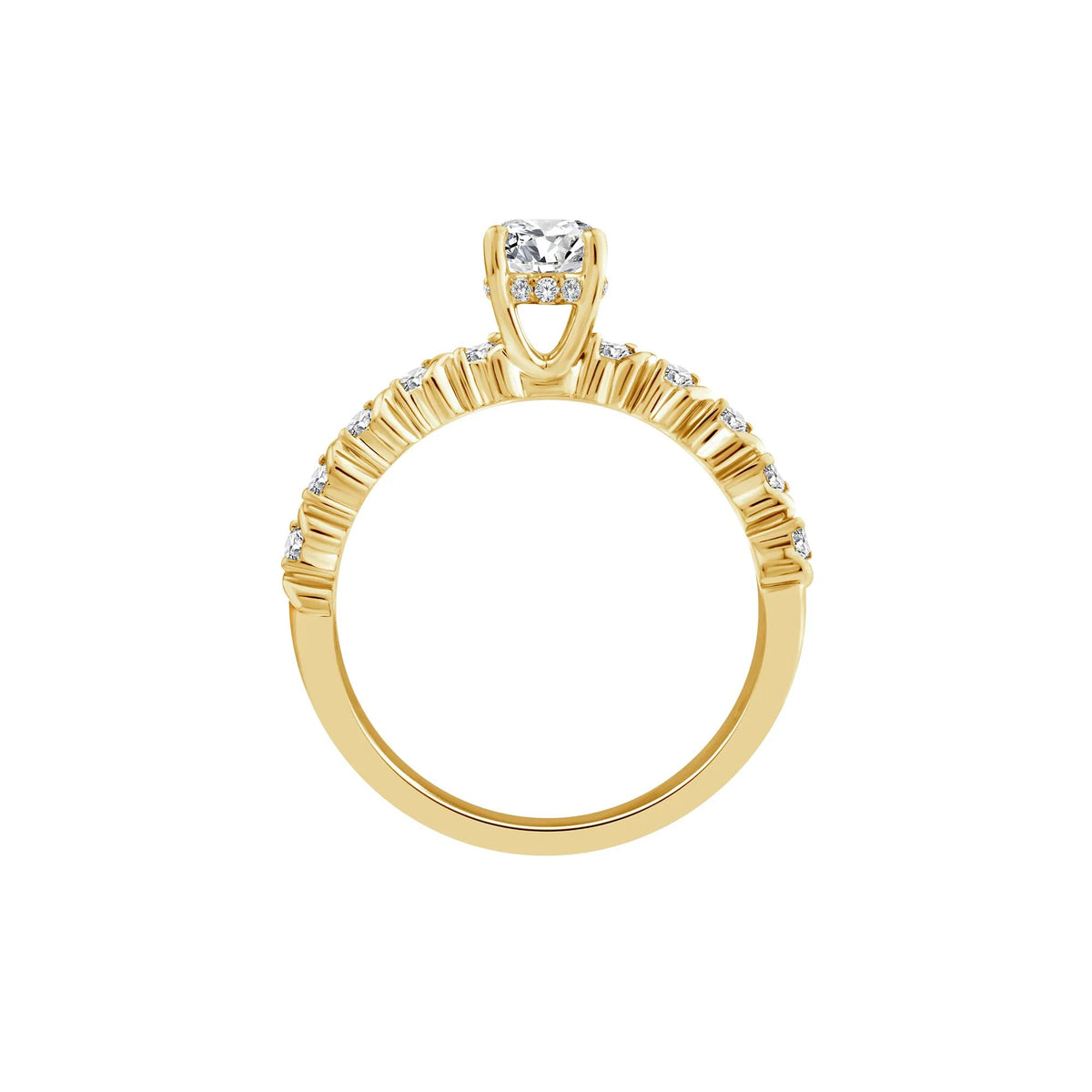 1 CT. Tw. Lab Grown Oval Diamond Engagement Ring 10K Yellow Gold Size 6