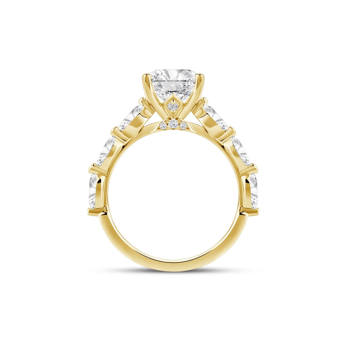 3/4 CT. Tw. Lab Grown Oval Diamond Engagement Ring 14K Yellow Gold Size 7.5 2mm