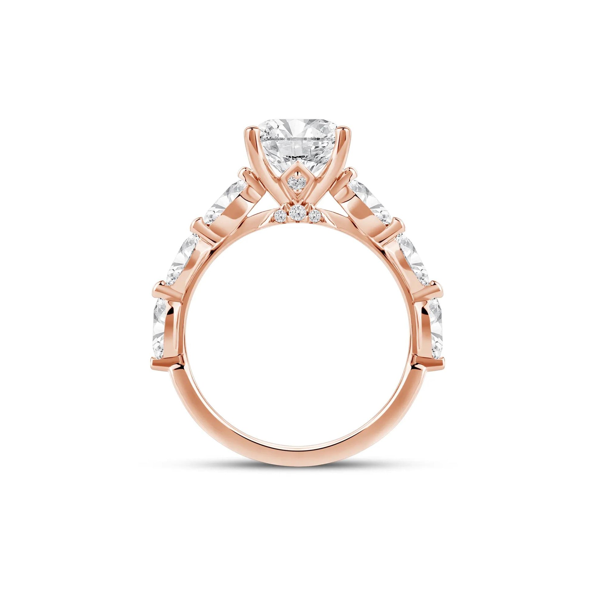 3/4 CT. Tw. Lab Grown Oval Diamond Engagement Ring 14K Rose Gold Size 7 2mm