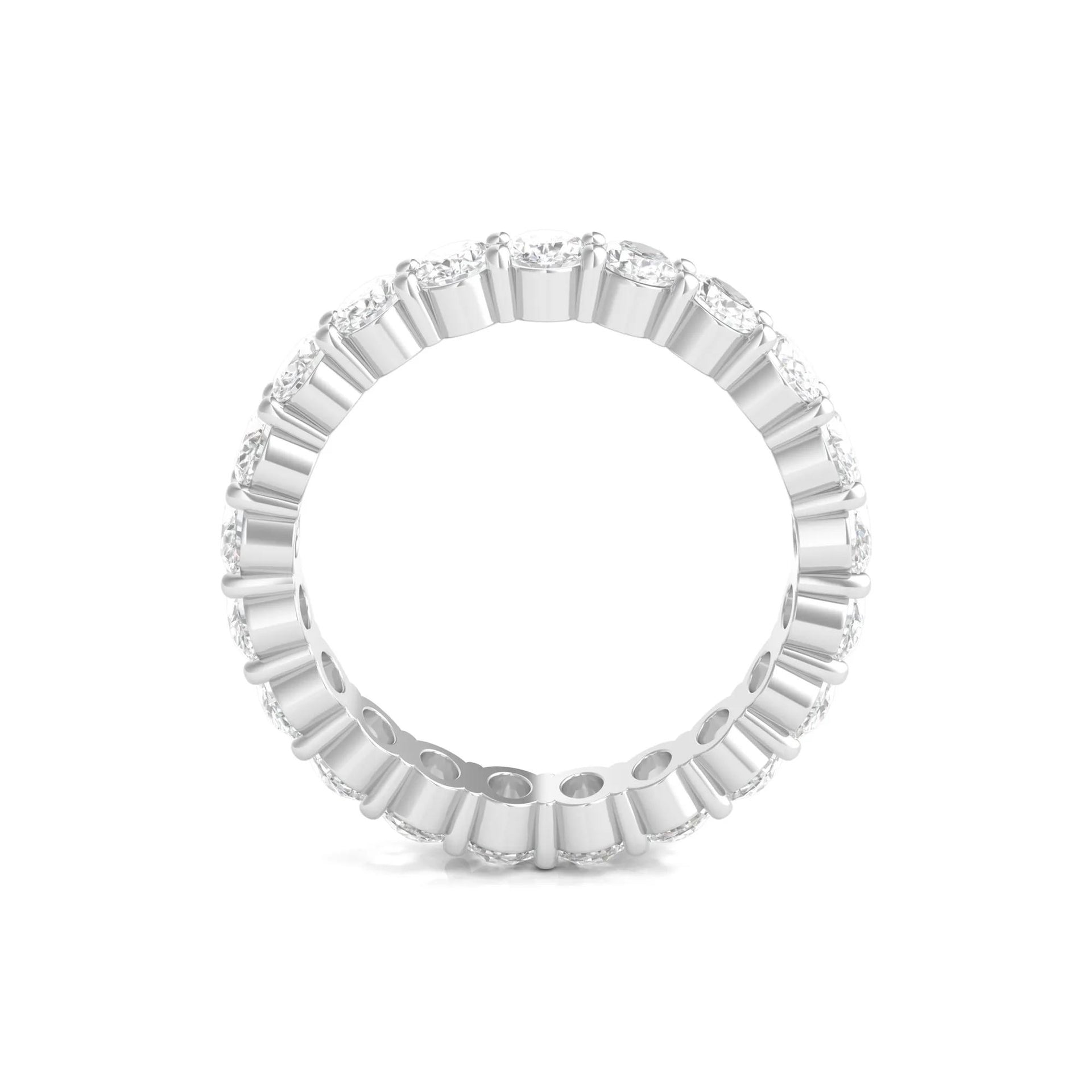 3 CT. Tw. Lab Grown Oval Diamond Eternity Band Ring 14K White Gold Size 7 3mm