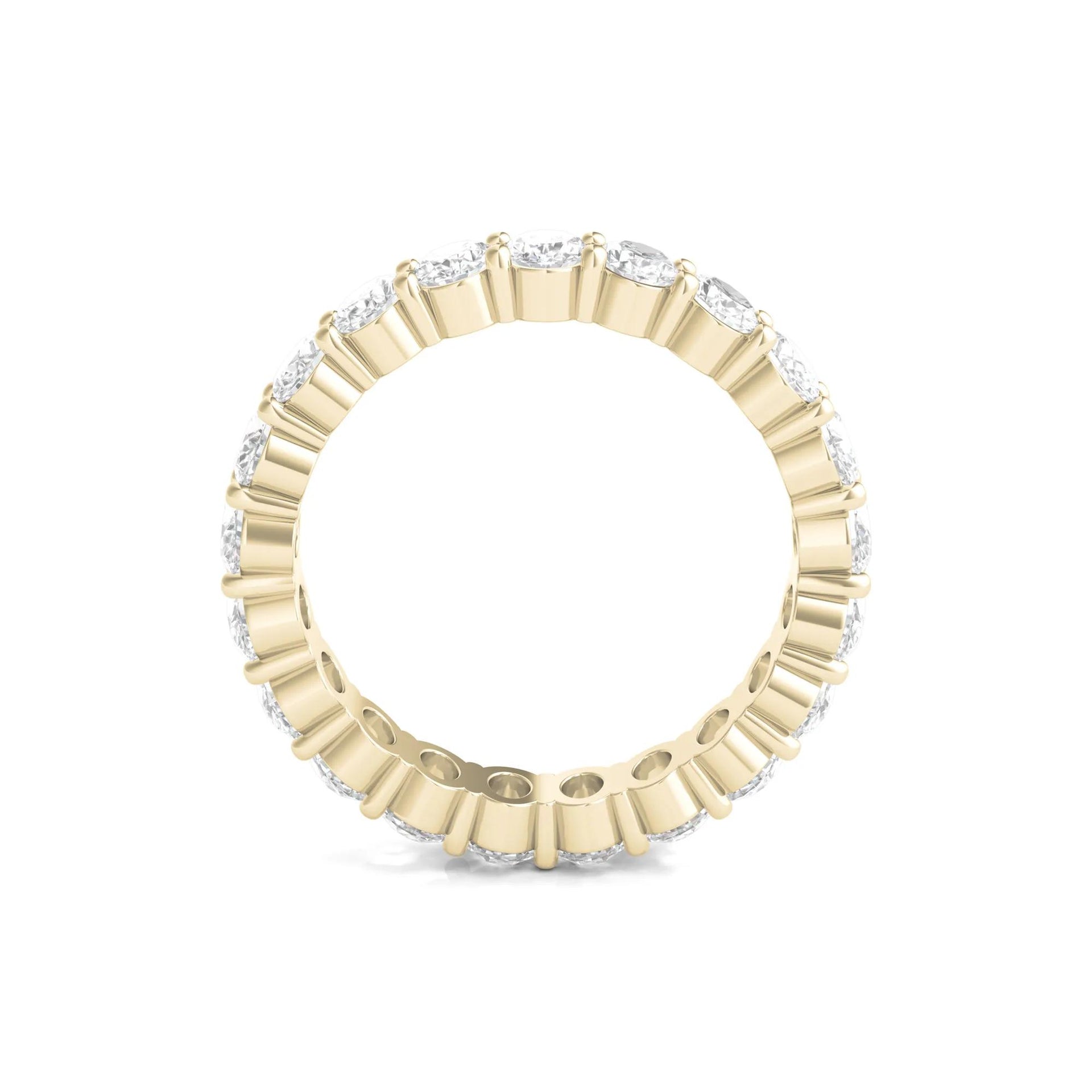 3 CT. Tw. Lab Grown Oval Diamond Eternity Band Ring 14K Yellow Gold Size 7 3mm