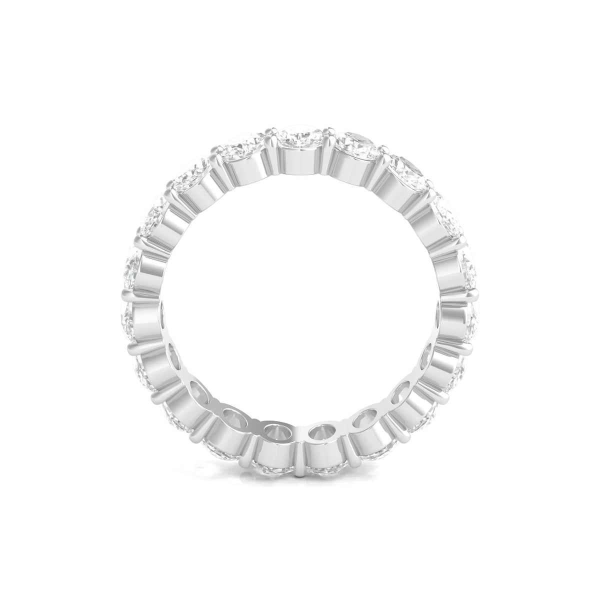 4 CT. Tw. Lab Grown Oval Diamond Eternity Band Ring Platinum White Size 8 4mm