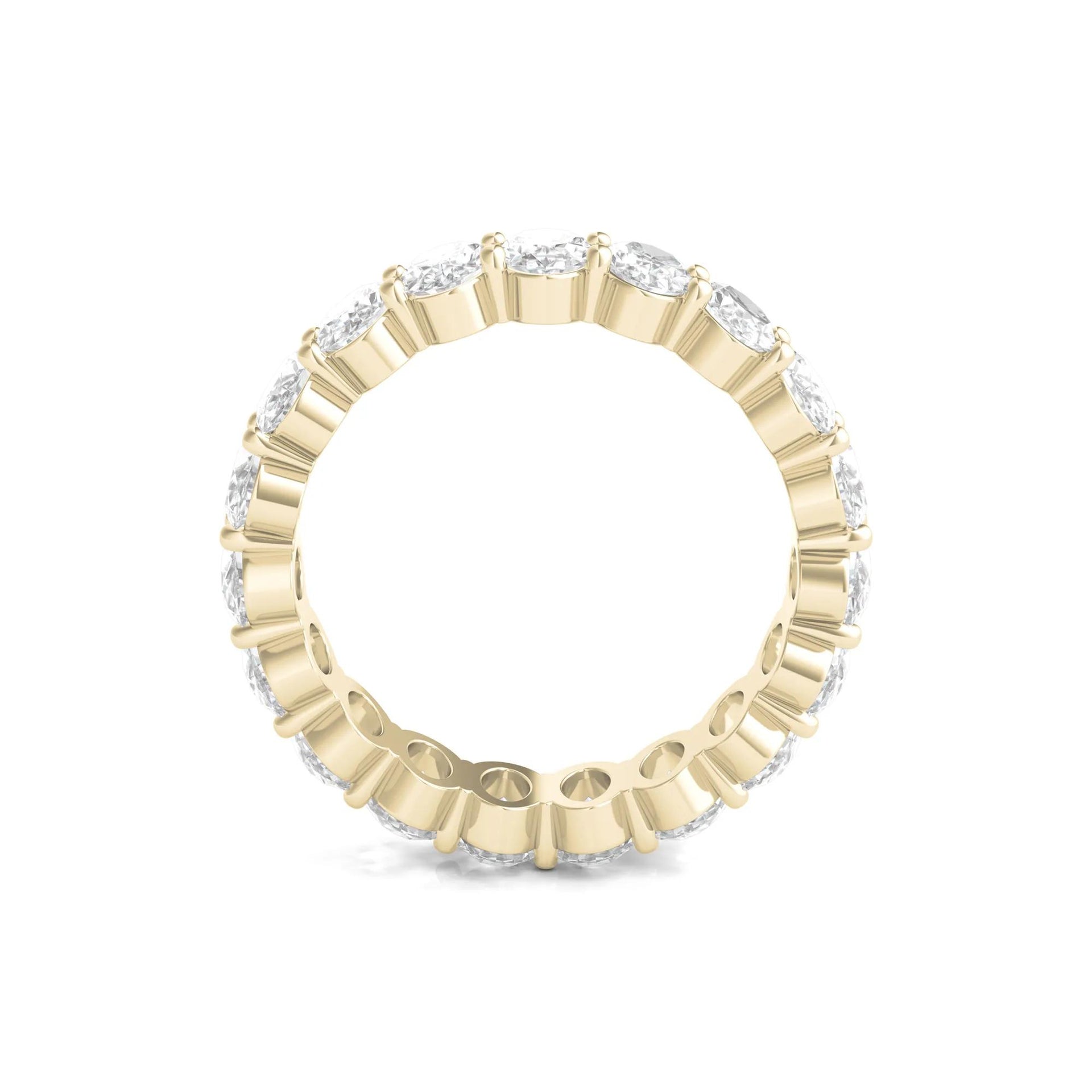 5 CT. Tw. Lab Grown Oval Diamond Eternity Band Ring 14K Yellow Gold Size 8 4mm