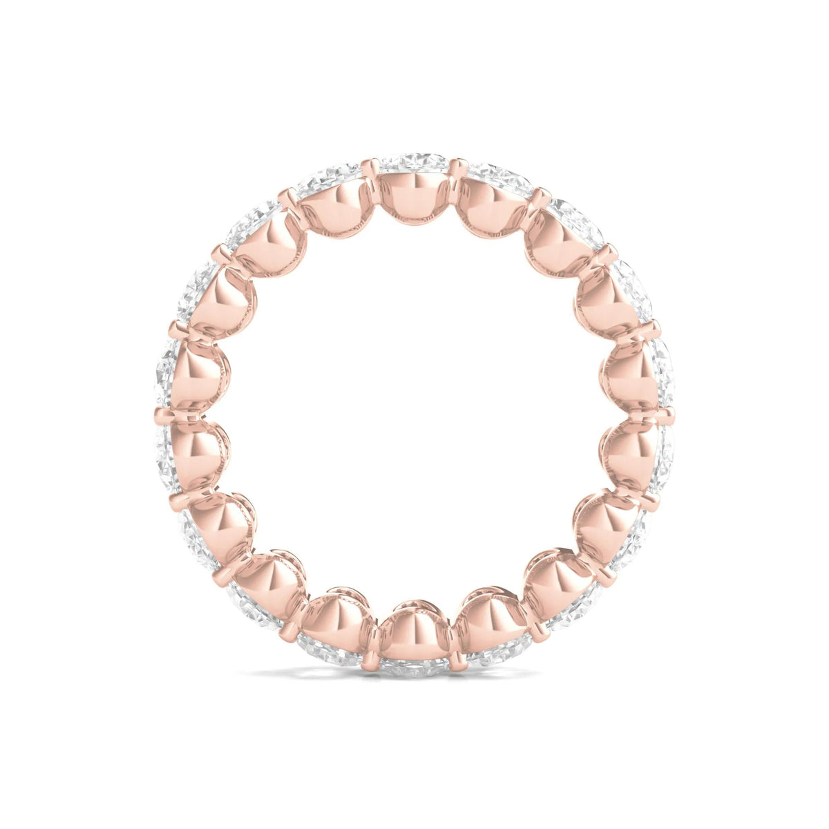 6 CT. Tw. Lab Grown Oval Diamond Eternity Band Ring 14K Rose Gold Size 4.5 2mm