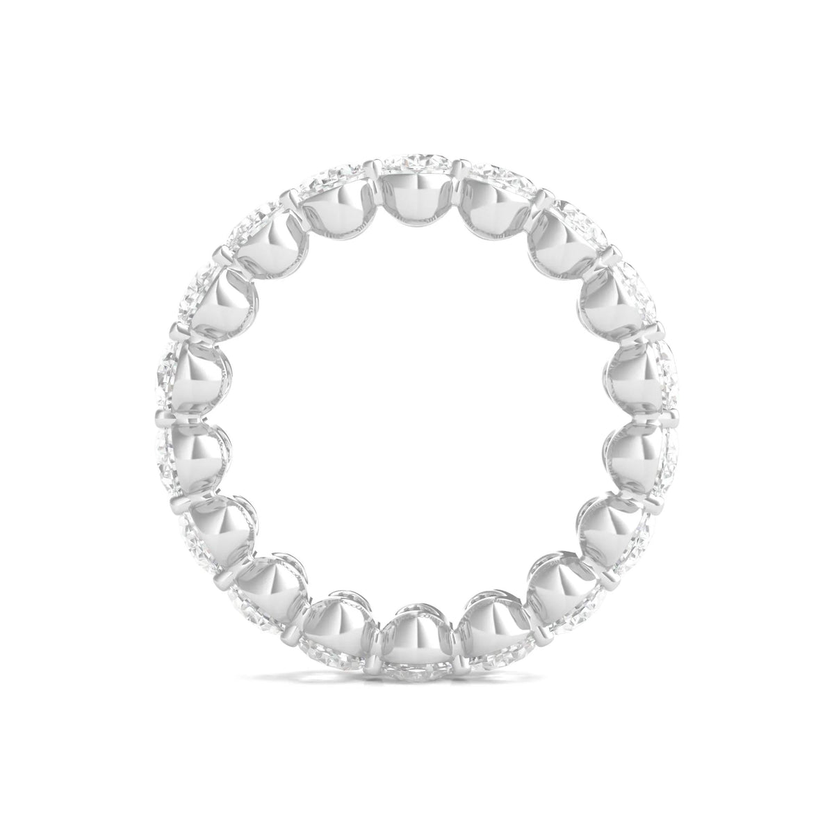 6 CT. Tw. Lab Grown Oval Diamond Eternity Band Ring 14K White Gold Size 4 2mm