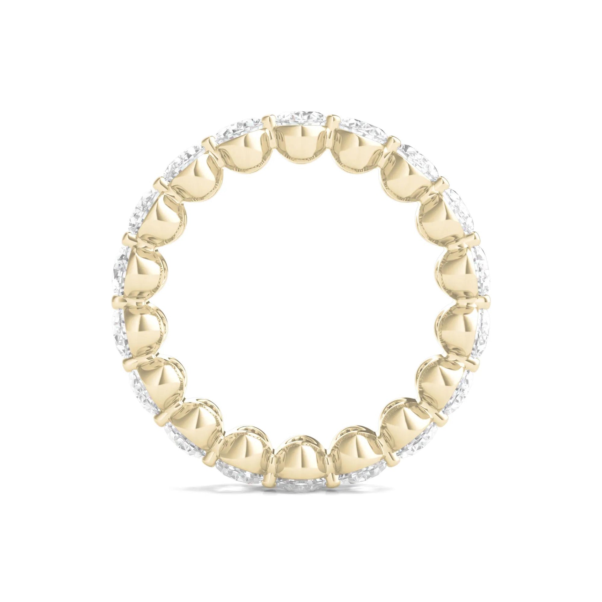 6 CT. Tw. Lab Grown Oval Diamond Eternity Band Ring 14K Yellow Gold Size 5 2mm