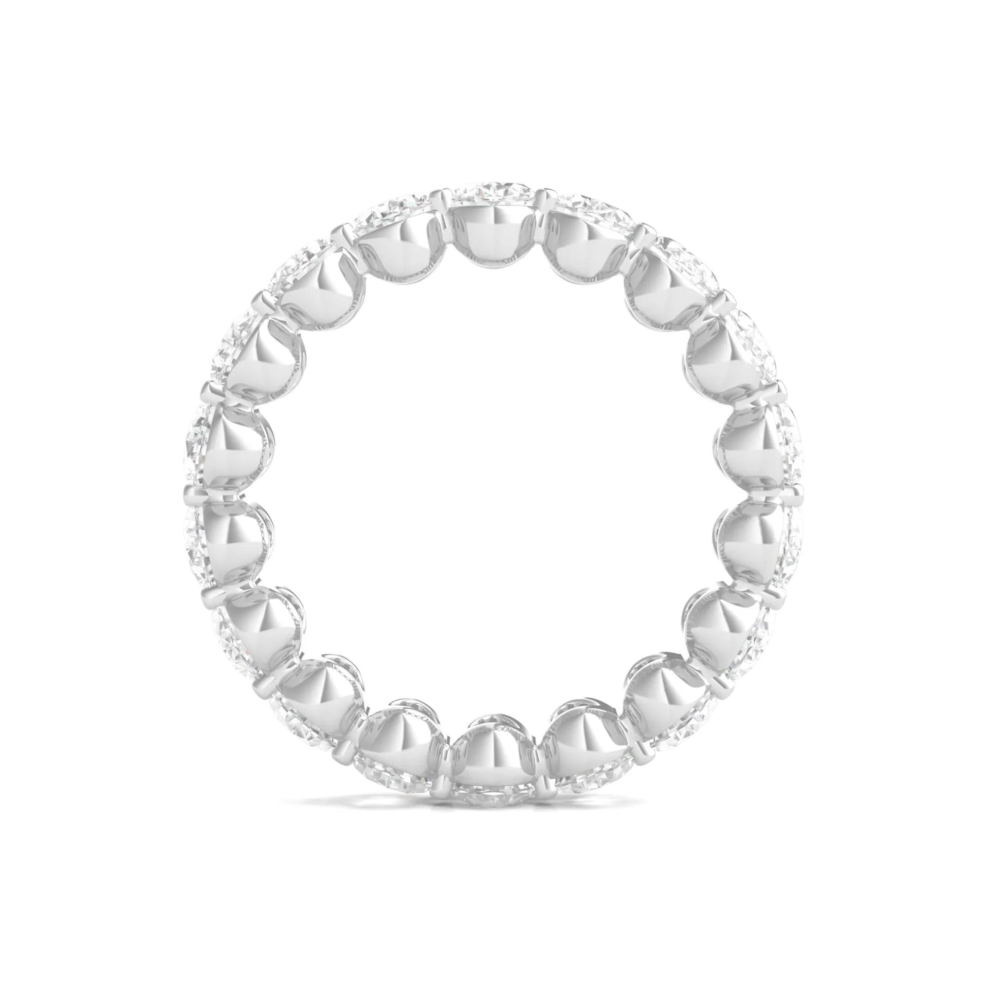 6 CT. Tw. Lab Grown Oval Diamond Eternity Band Ring Platinum White Size 5.5 2mm