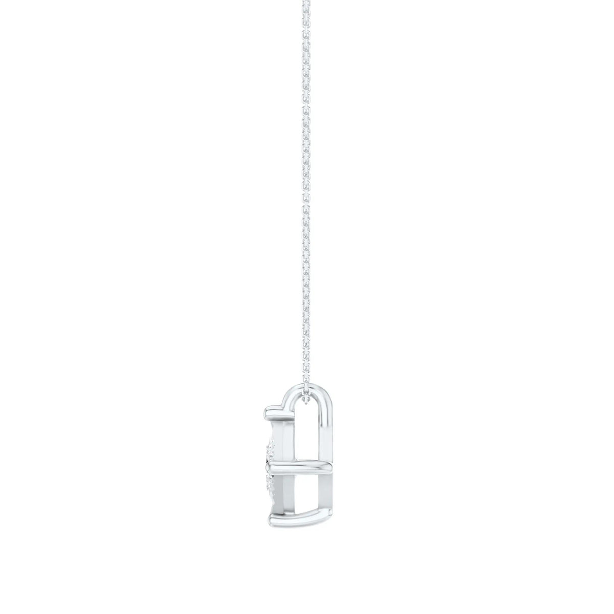 1/3 CT. Tw. Lab Grown Princess-Cut Diamond Illusion Pendant Necklace 10K White Gold Size 18"