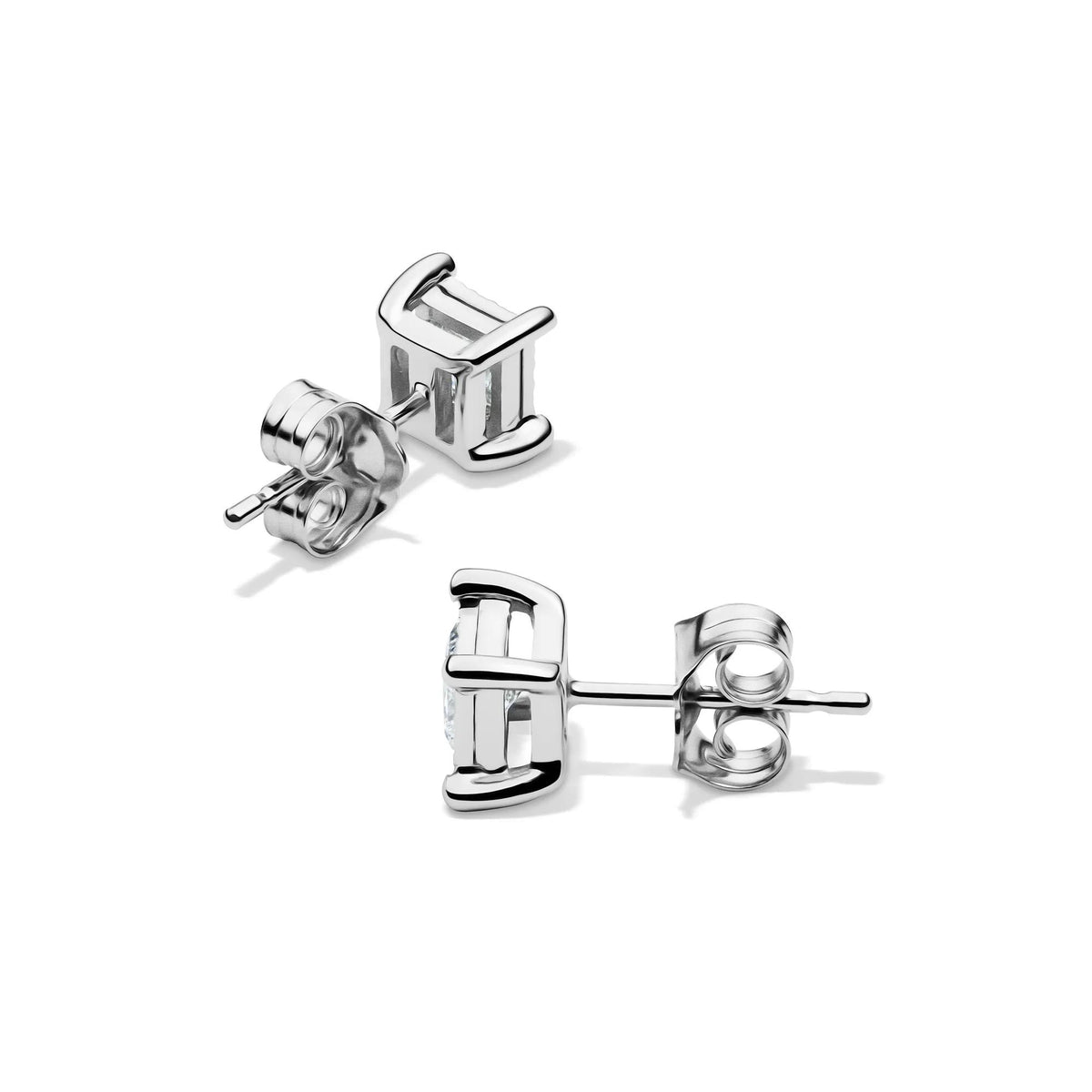 1/2 CT. Tw. Lab Grown Princess-Cut Diamond Illusion Stud Earrings 10K White Gold Size 6.30mm