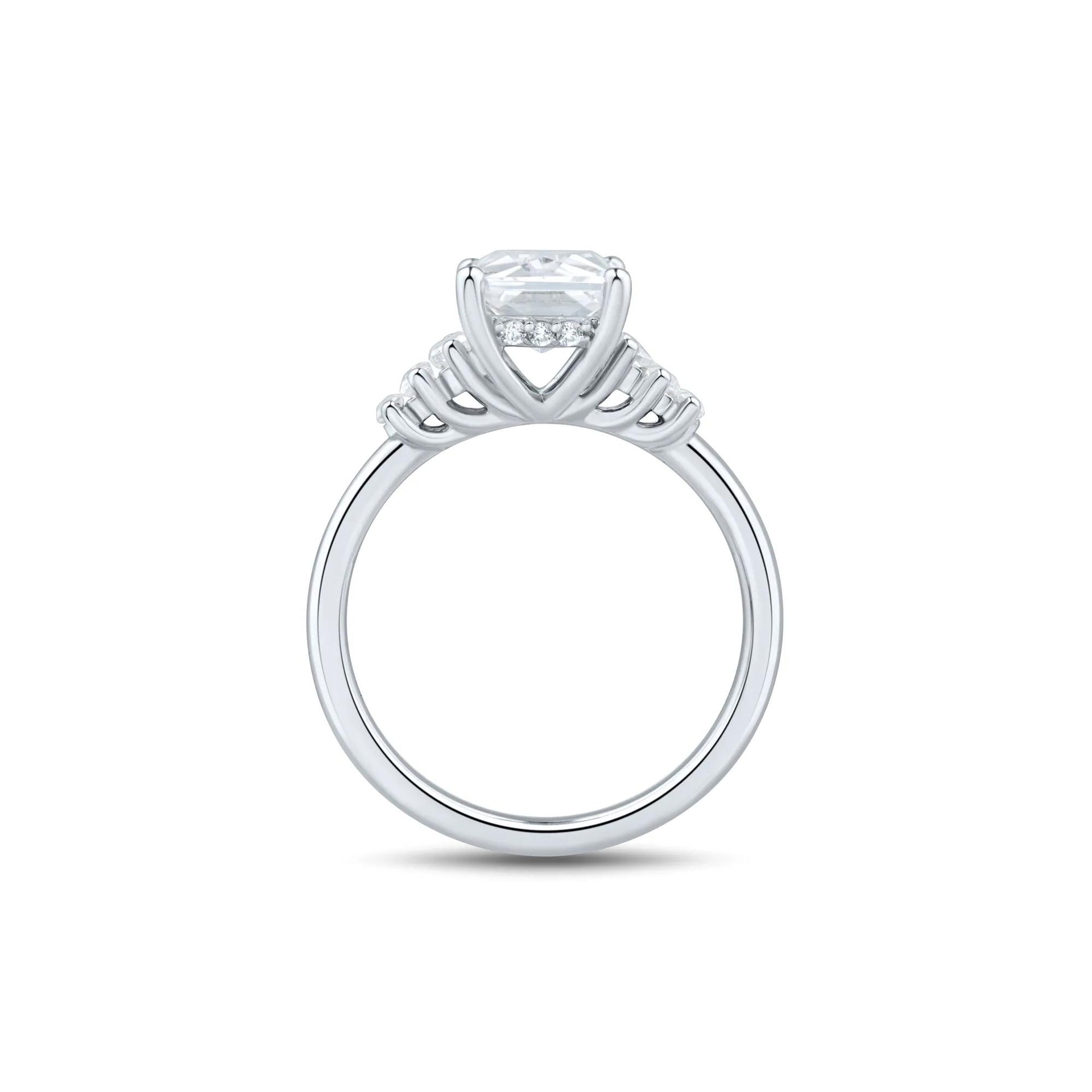 3 1/2 CT. Tw. Lab Grown Radiant-Cut Diamond Engagement Ring 14K White Gold Size 9.5 1.5mm