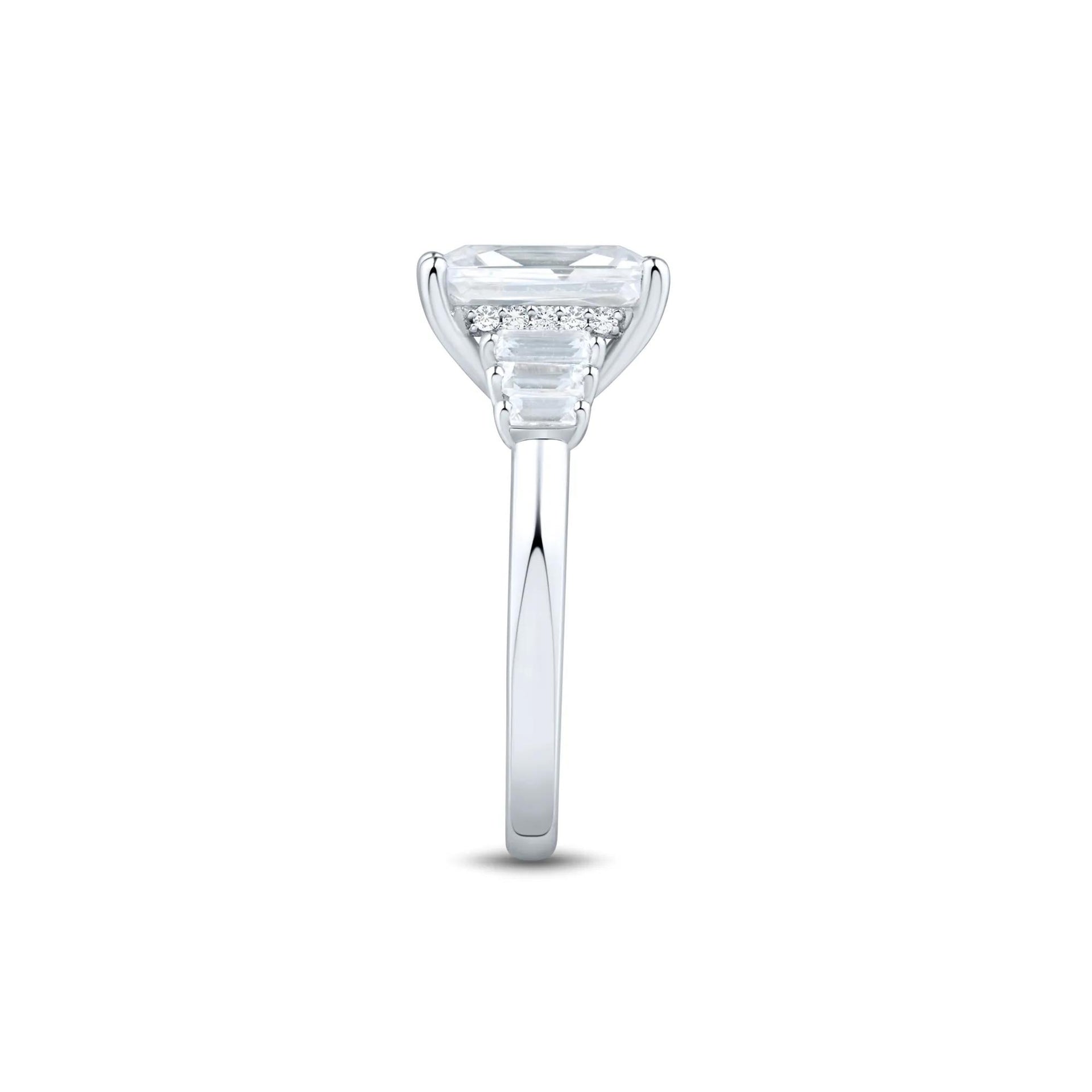 3 1/2 CT. Tw. Lab Grown Radiant-Cut Diamond Engagement Ring 14K White Gold Size 9.5 1.5mm