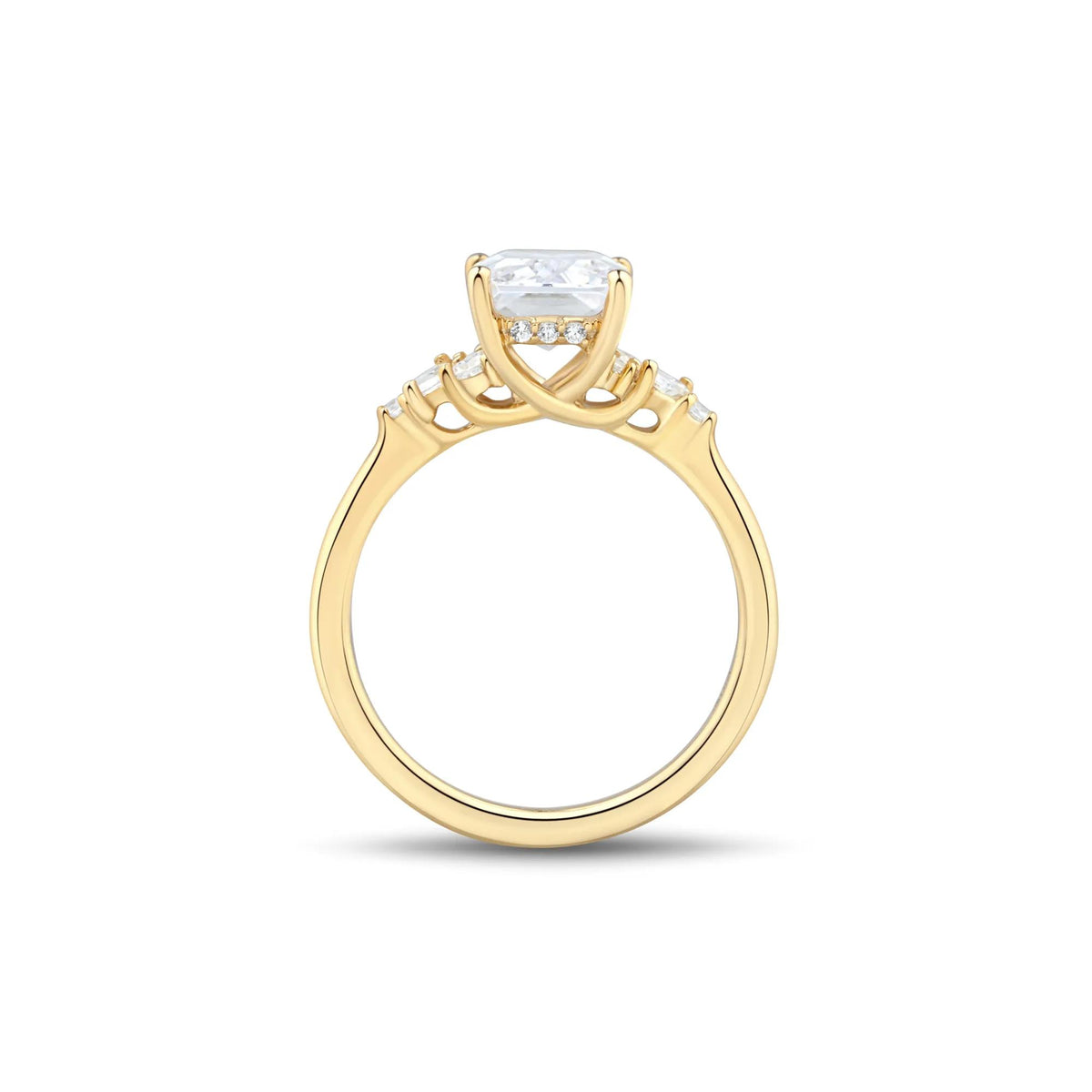 3 1/3 CT. Tw. Lab Grown Radiant-Cut Diamond Engagement Ring 14K Yellow Gold Size 8.5 1.5mm