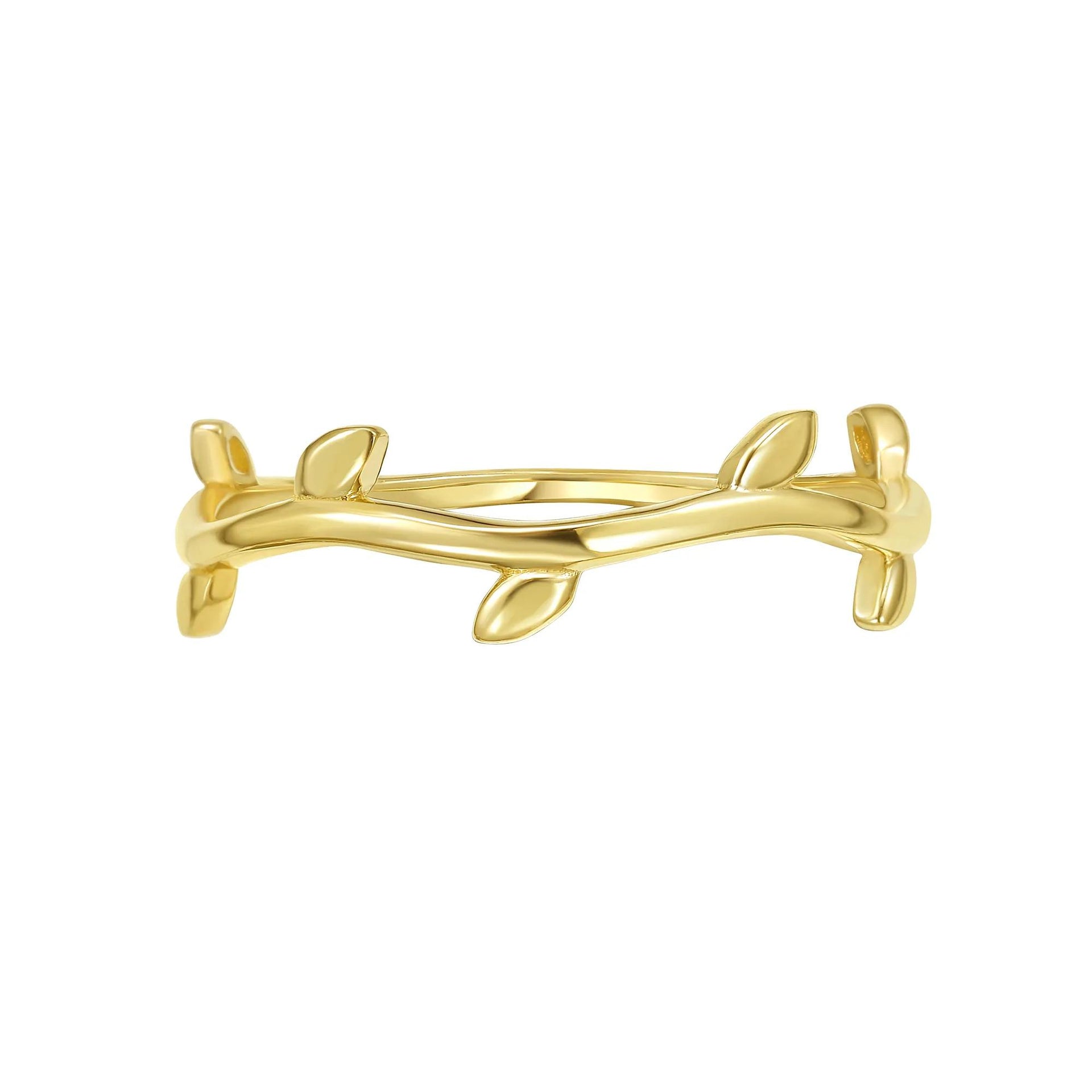 Leaf Stack Ring 14K Yellow Gold Size 5.5