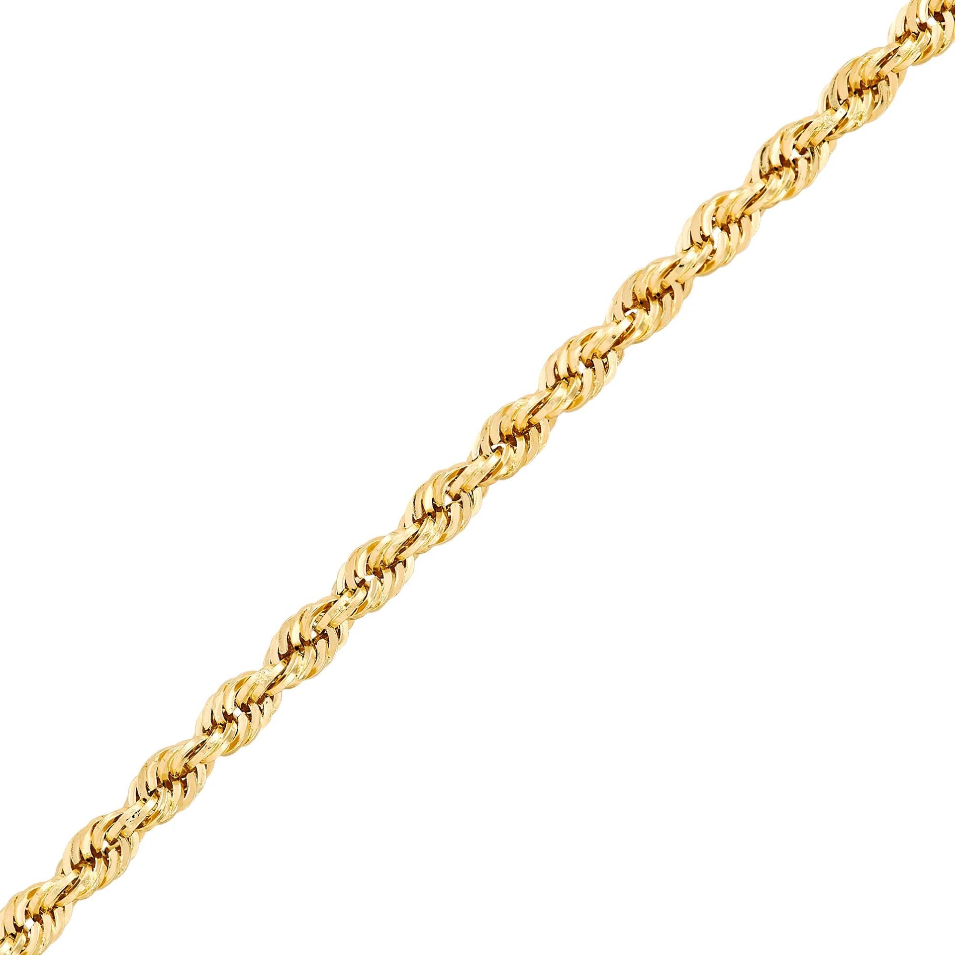 Solid Rope Chain 14K Yellow Gold Necklace Size 18"