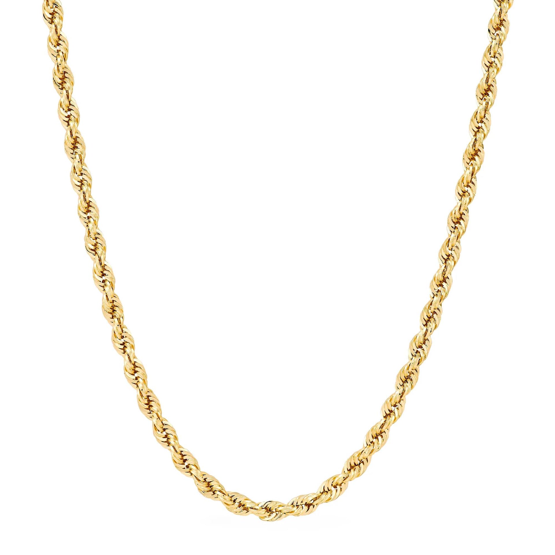 Solid Rope Chain 14K Yellow Gold Necklace Size 18"