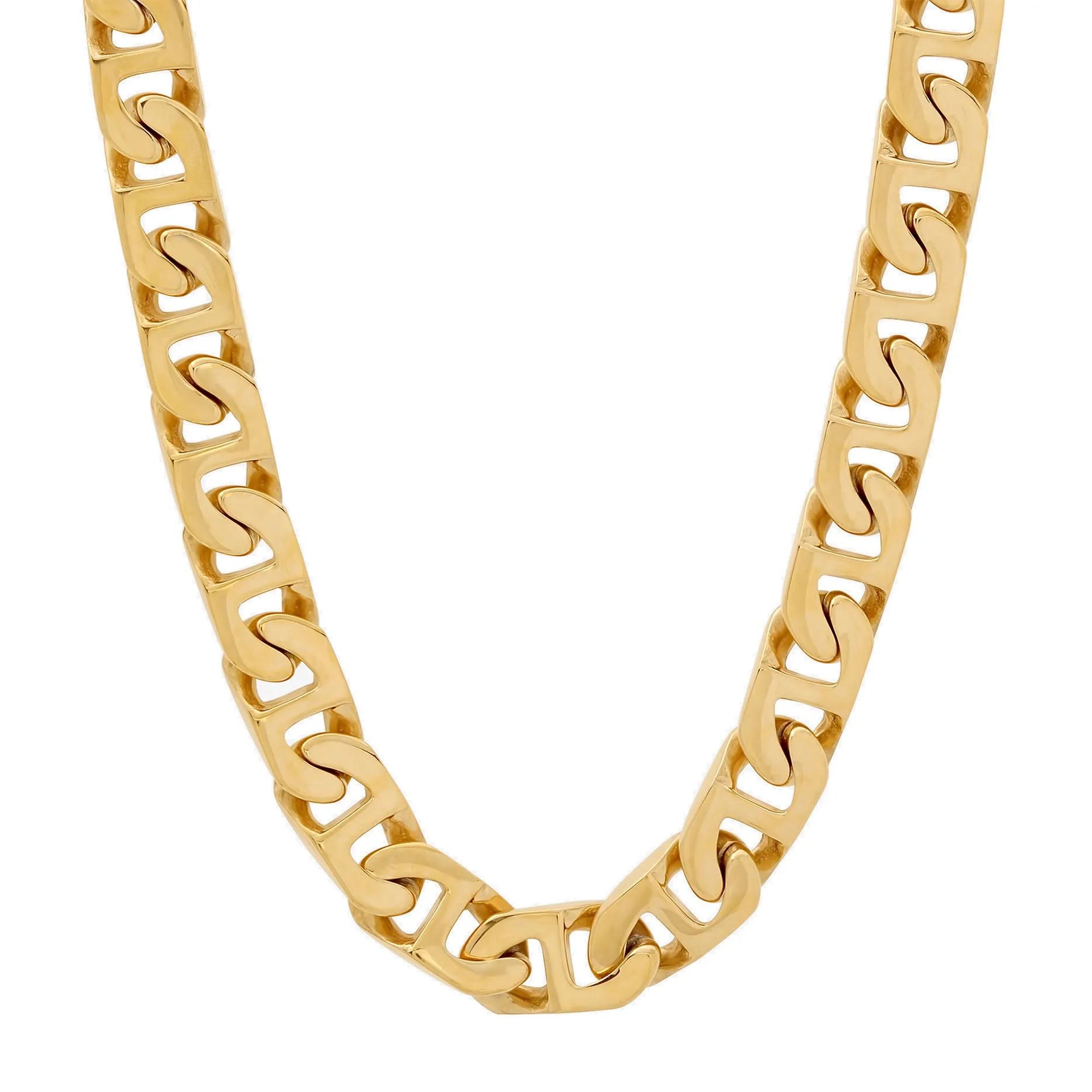 Mariner Link Chain Yellow Ion-Plated Stainless Steel Necklace Size 24"