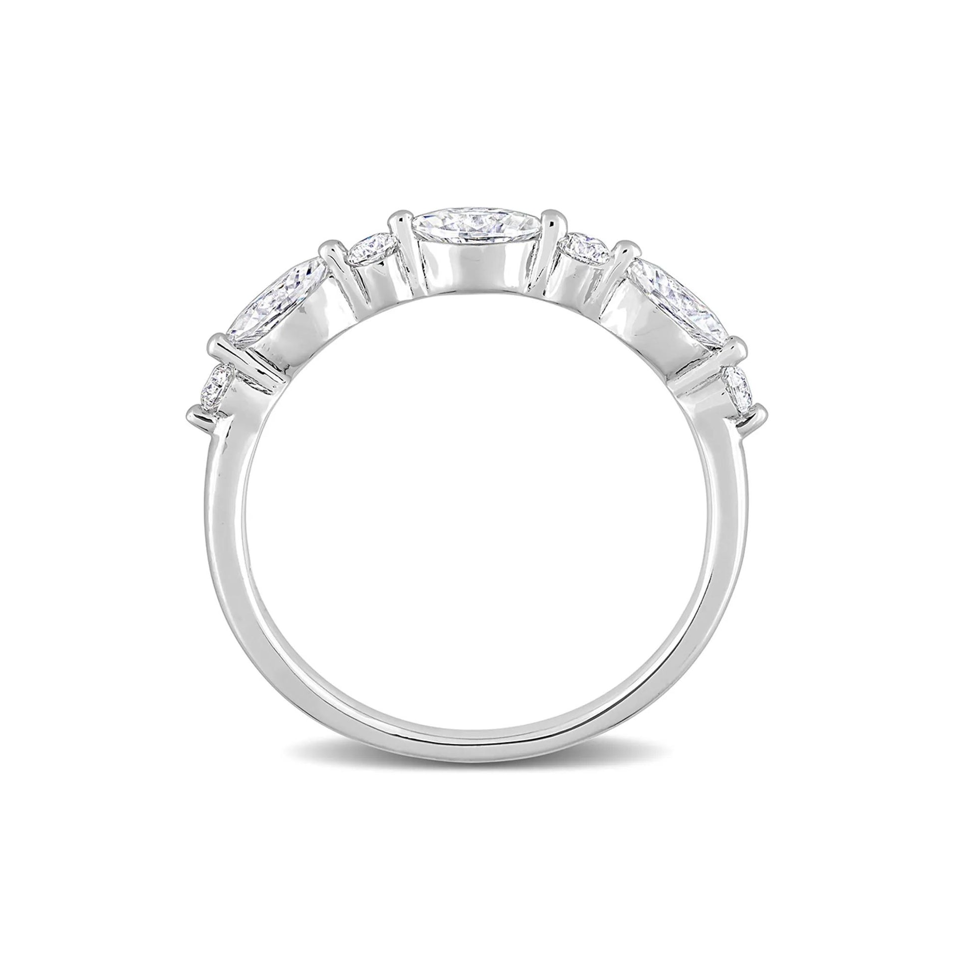 Marquise Moissanite Stacking Ring .925 Sterling Silver (1/2 CT. Dew) White Size 6