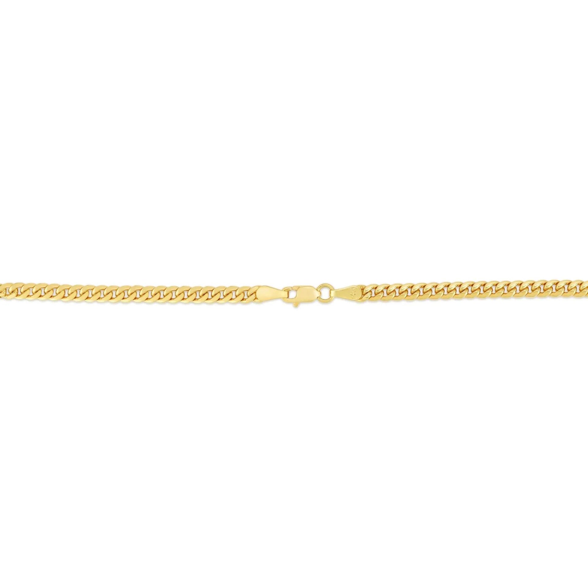 Miami Cuban Chain 14K Yellow Gold Necklace Size 22"