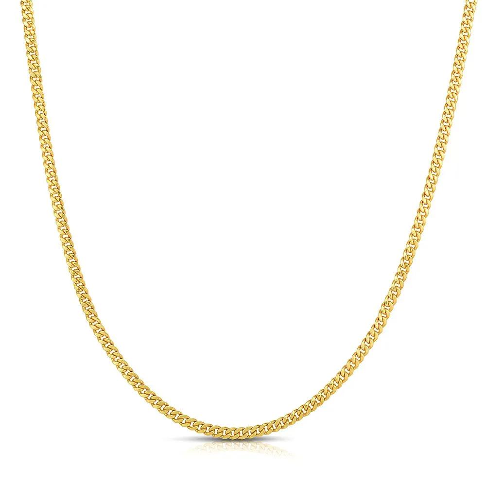 Miami Cuban Chain 14K Yellow Gold Necklace Size 22"