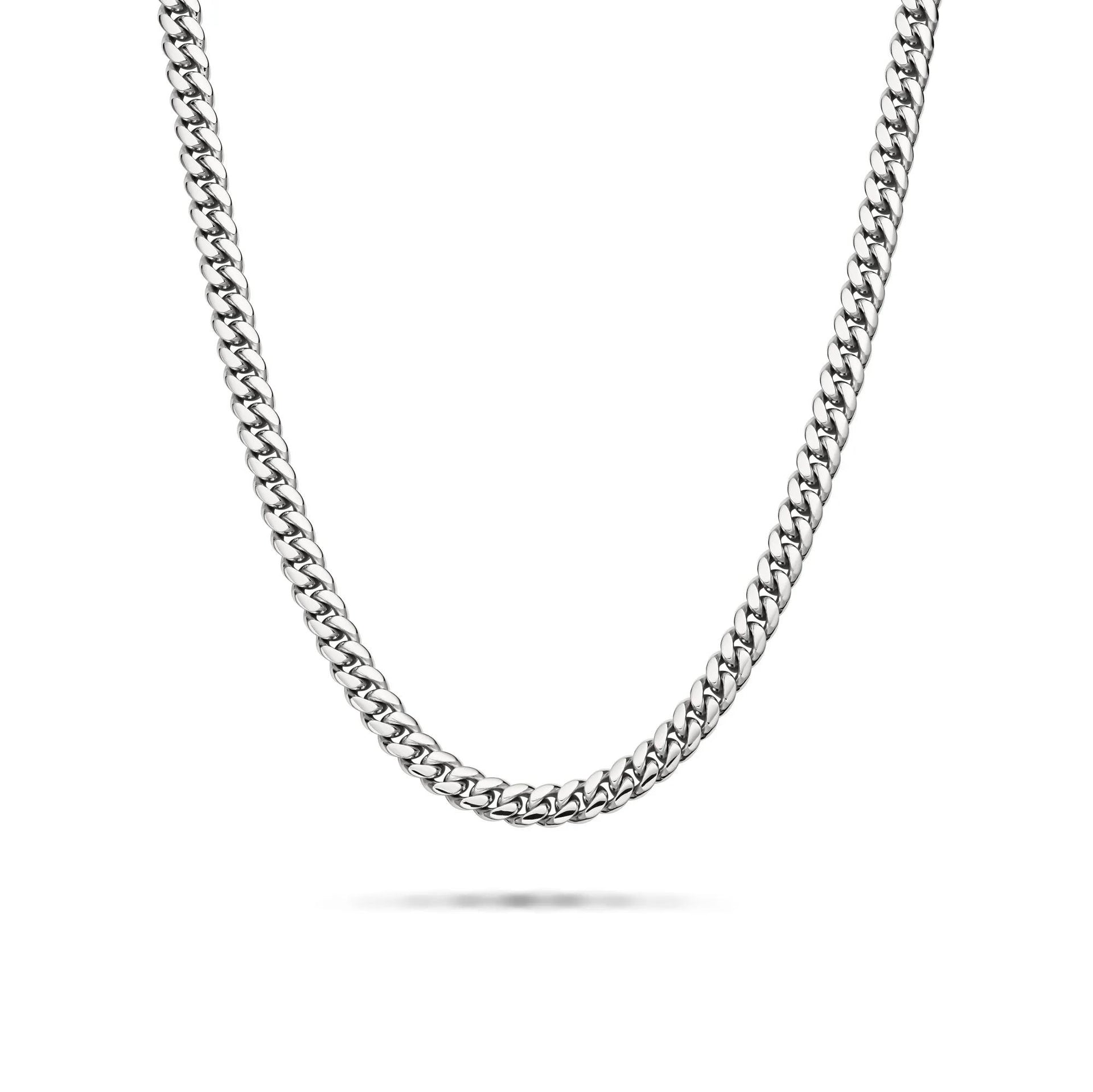 Miami Cuban Chain 14K White Gold 24" Necklace Size 22"