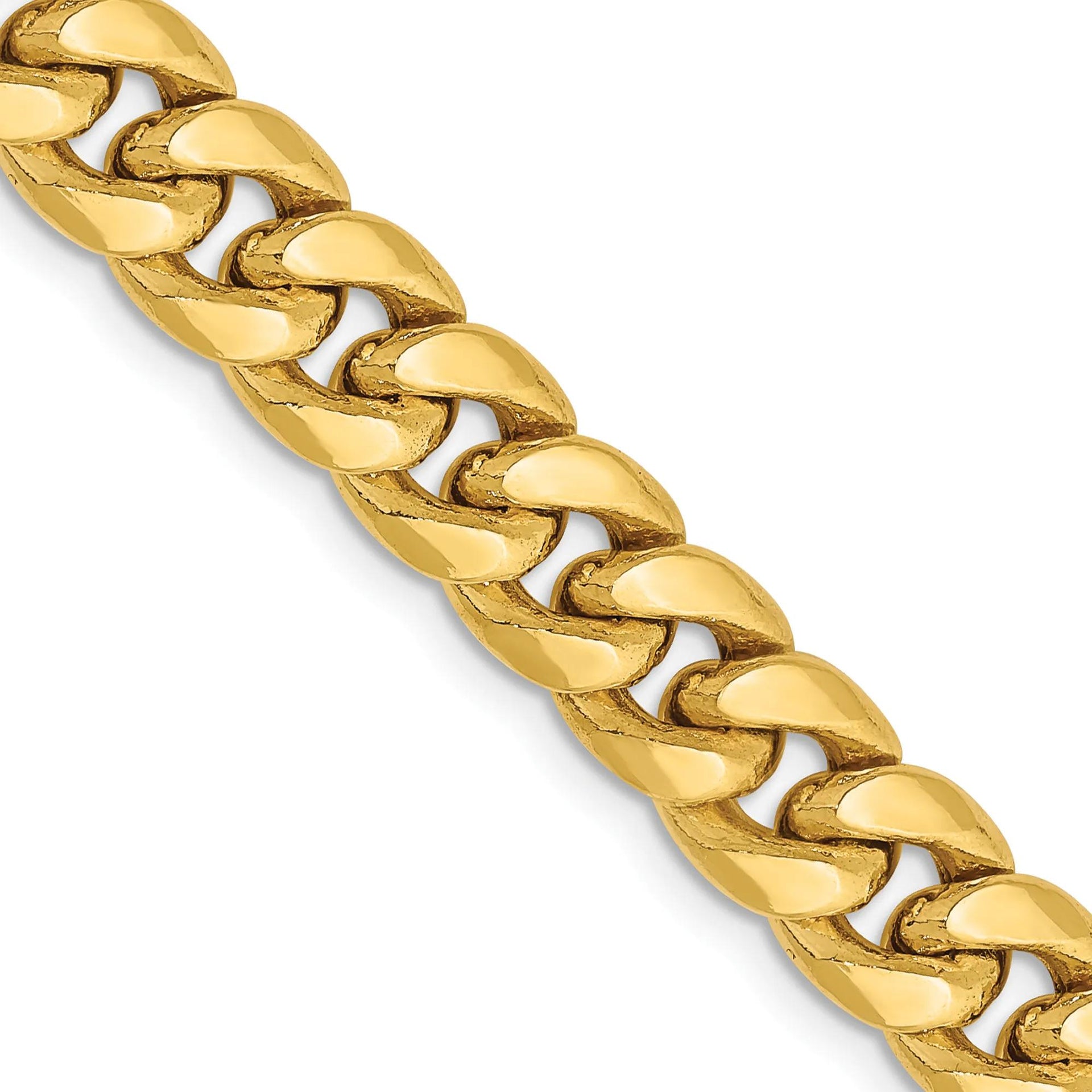Miami Cuban Chain 14K Yellow Gold Necklace Size 24"