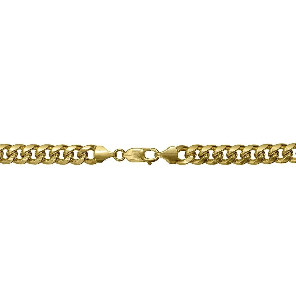 Miami Cuban Link Chain 14K Yellow Gold Necklace Size 24"