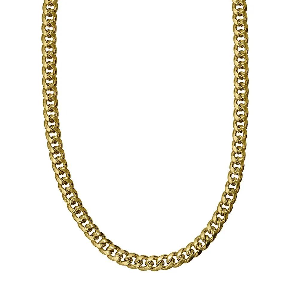 Miami Cuban Link Chain 14K Yellow Gold Necklace Size 24"